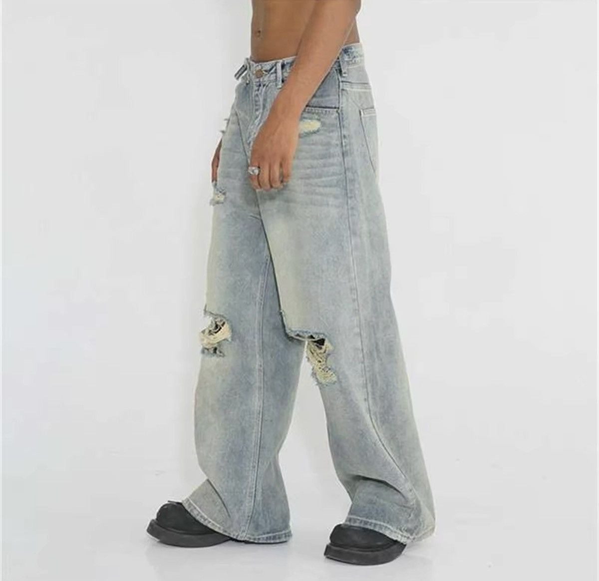 Japanese Brand × Jean High Street Floor Pants Piercing Jeans Size US 30 / EU 46 - 3 Thumbnail