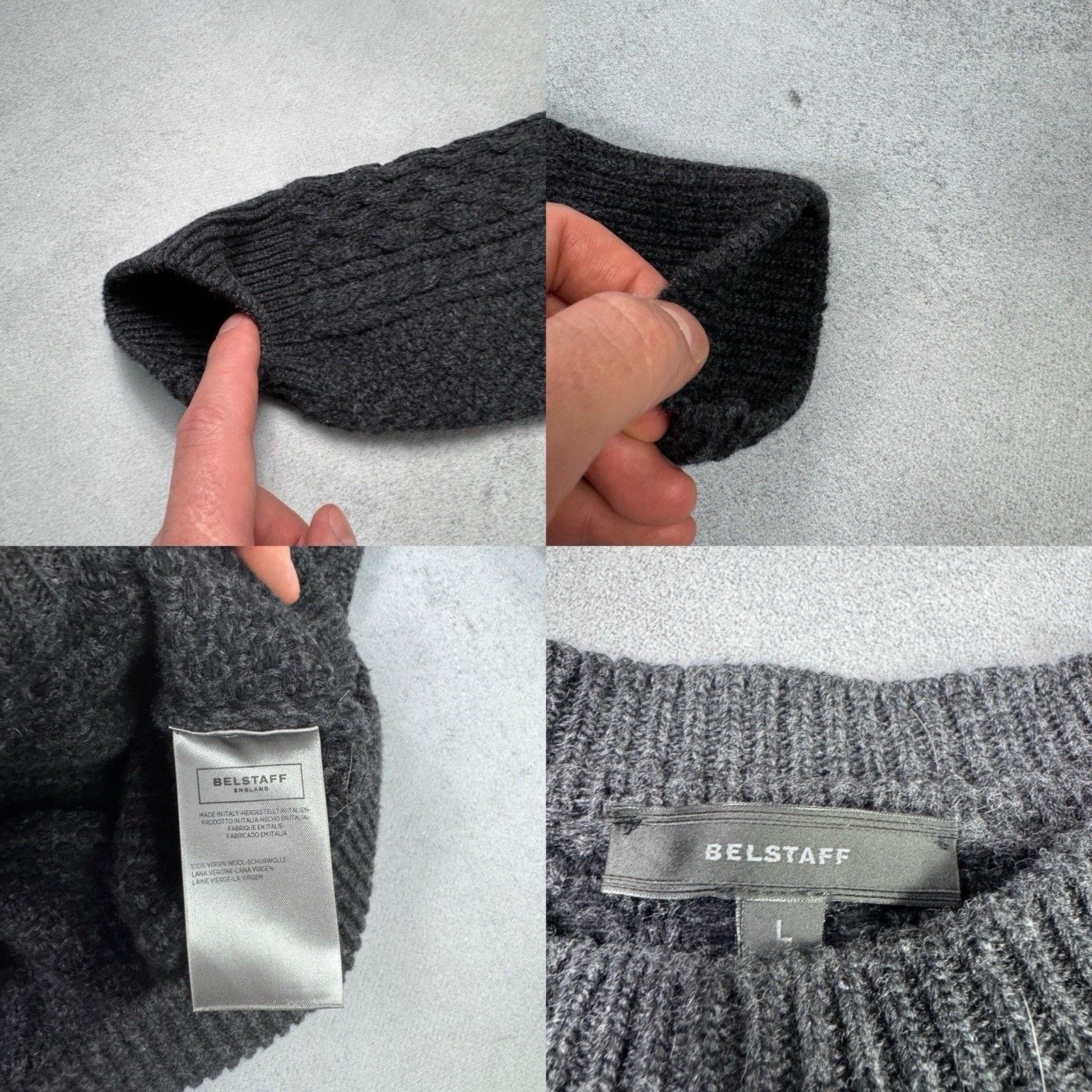 Belstaff Belstaff Men Wool Sweater Grey Size L Large Knit Size US L / EU 52-54 / 3 - 24 Thumbnail
