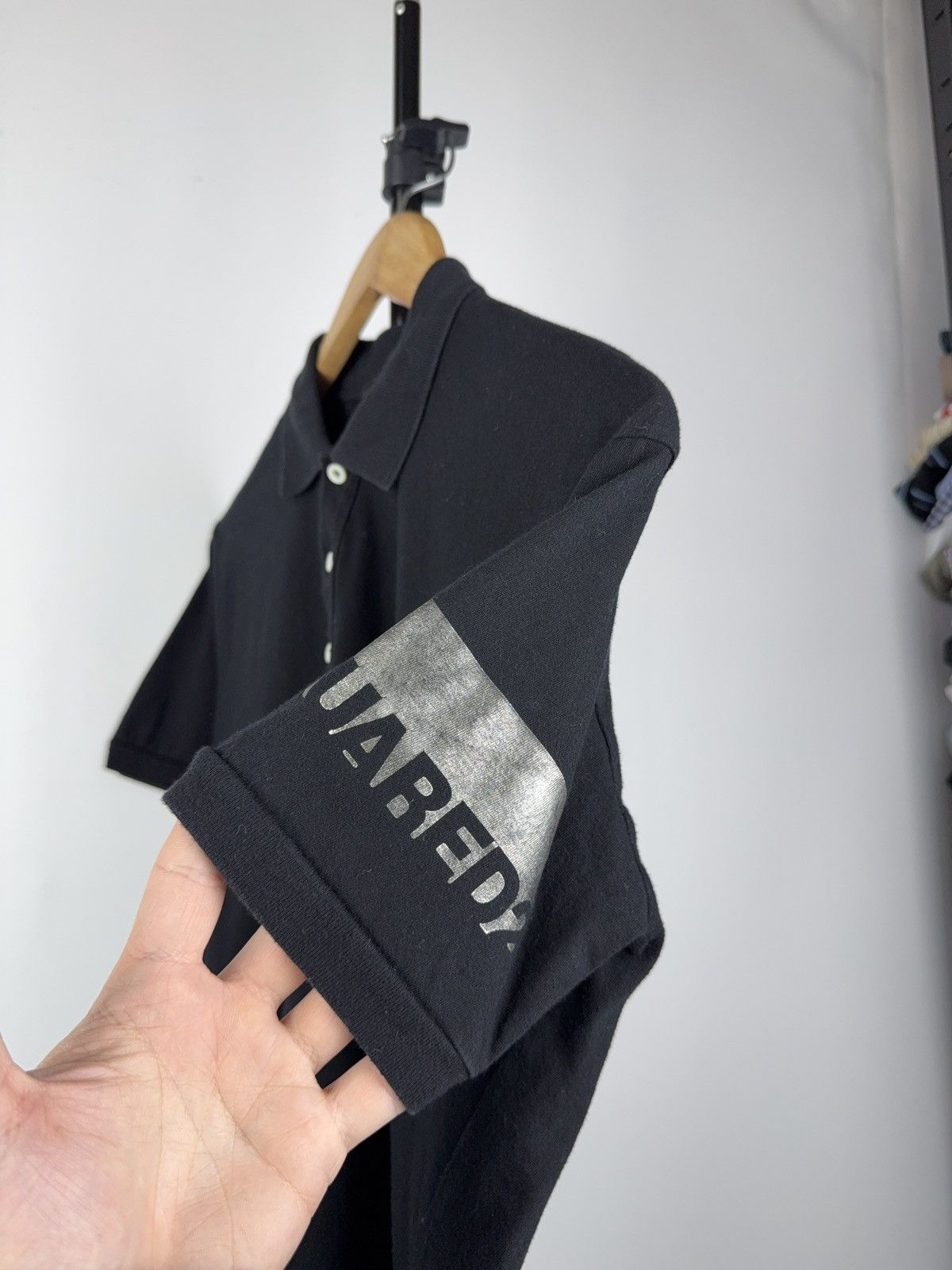 Dsquared2 × Vintage Dsquared2 polo Silver Logo on sleeve streetwear black size S Size US S / EU 44-46 / 1 - 5 Thumbnail