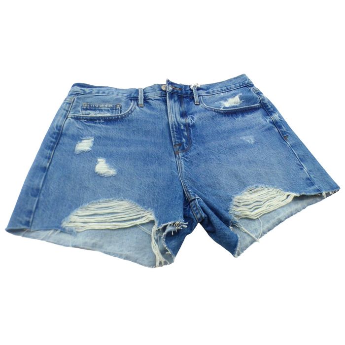 Frame Frame Le Bardot Straight Raw Edge Ripped Shorts, in Baines w