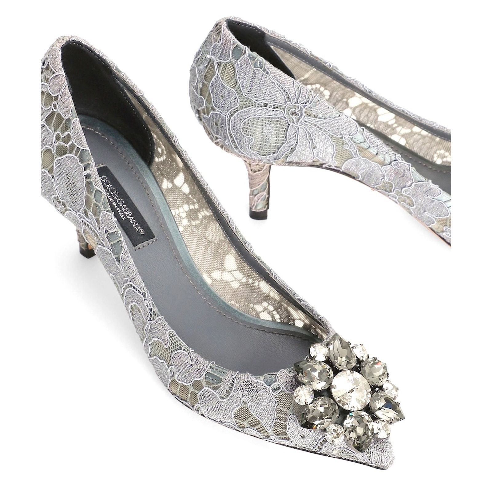 Dolce & Gabbana Dolce & Gabbana 60 Pump Taormina Lace Crystal Grey 35.5 Size US 5.5 / IT 35.5 - 5 Thumbnail