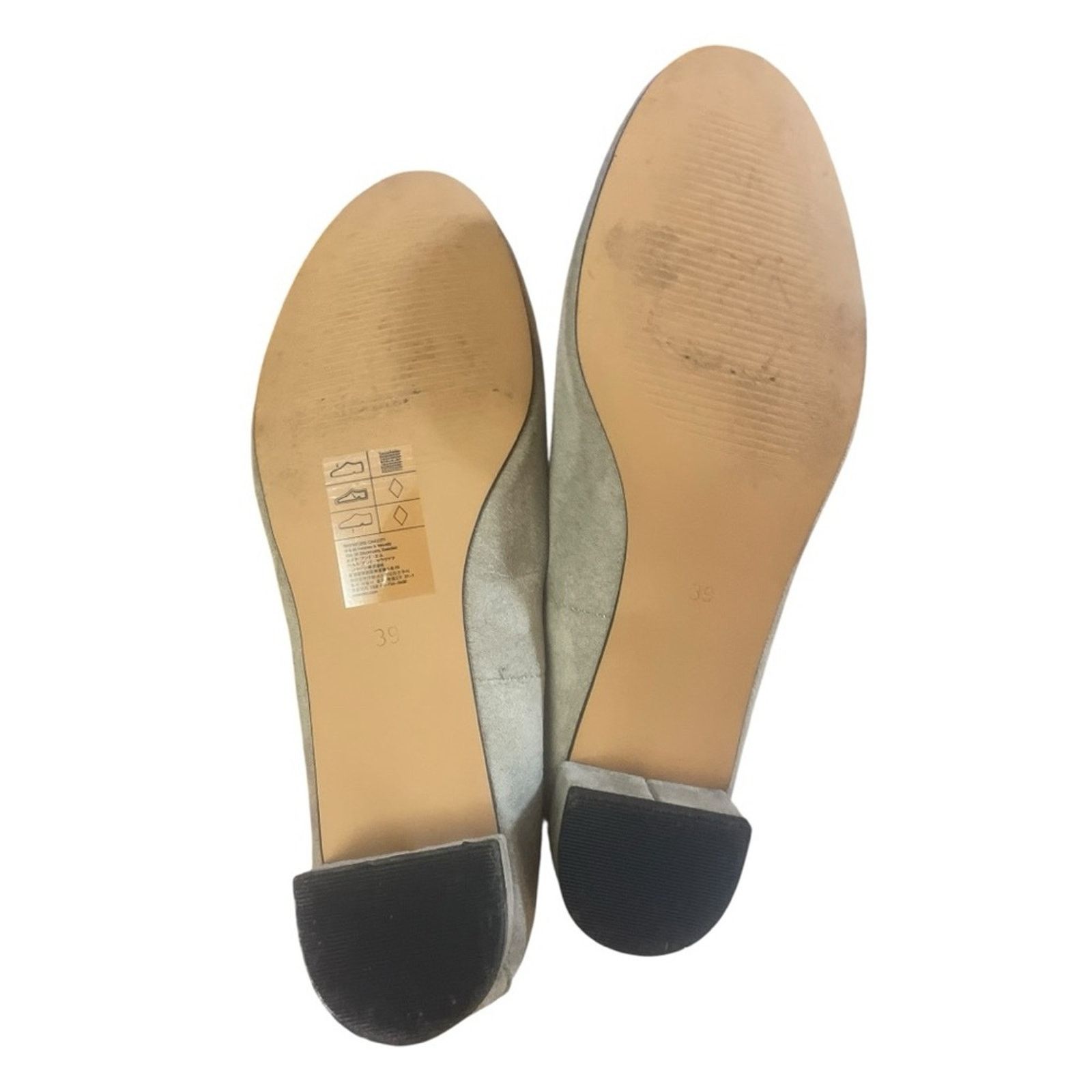 H&M H&M Gray Beige Classic Loafer Style Block Mini Heel Size US 8 / IT 38 - 5 Thumbnail