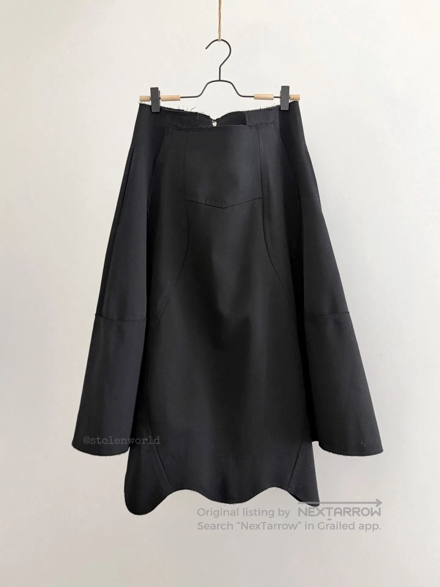 Comme des Garcons black deconstructed hemline skirt. Size 23" - 1 Thumbnail