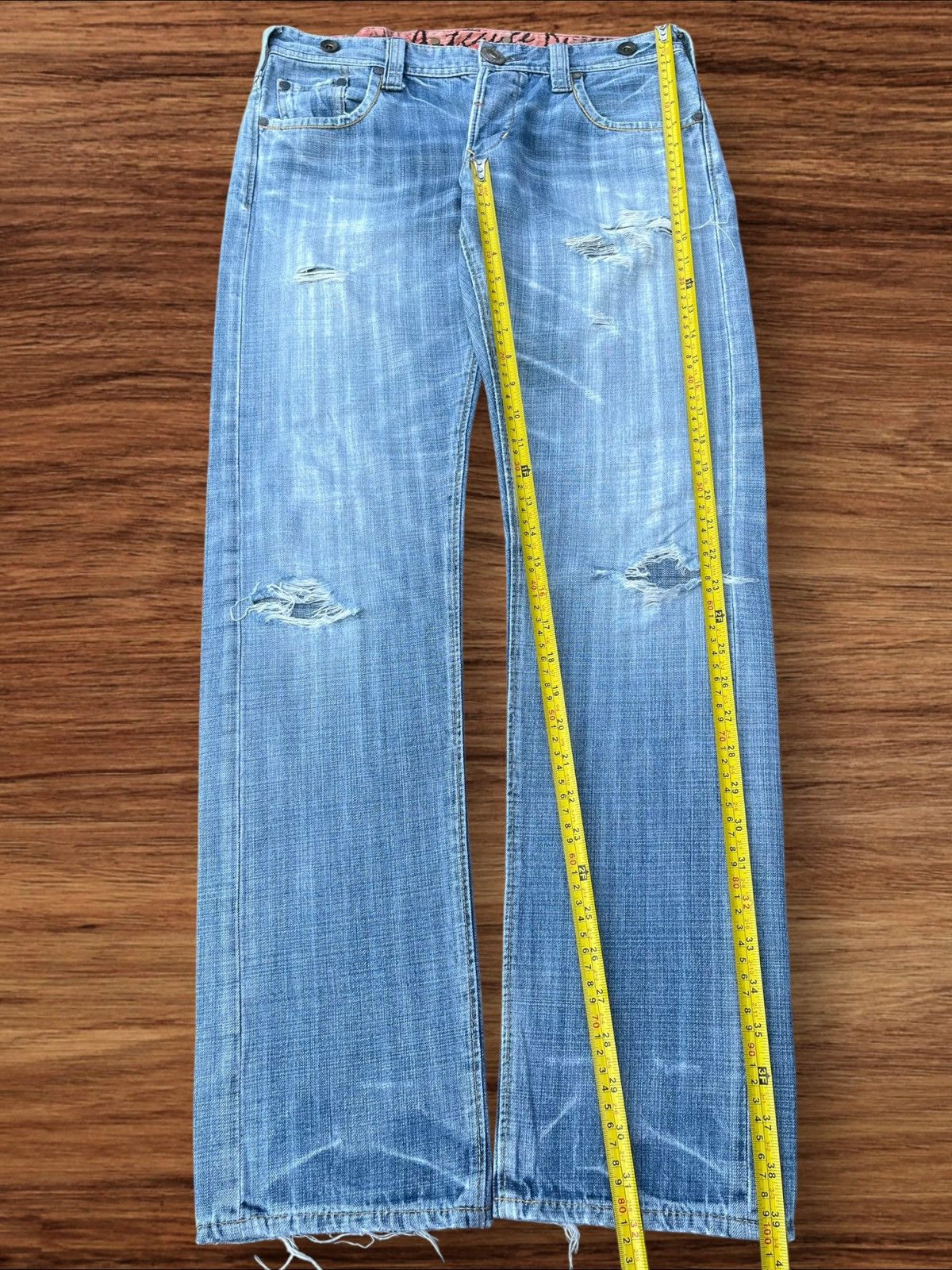 Japanese Brand Vintage Japanese Ant Gauge Distressed Frayed Leg Jeans Size US 30 / EU 46 - 14 Thumbnail