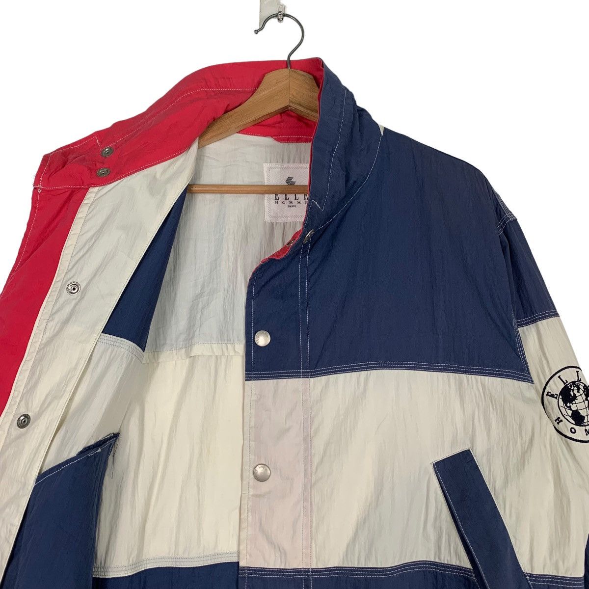 Japanese Brand ELLE Homme Colorblock Hooded Jacket #0432-C20 Size US M / EU 48-50 / 2 - 10 Thumbnail