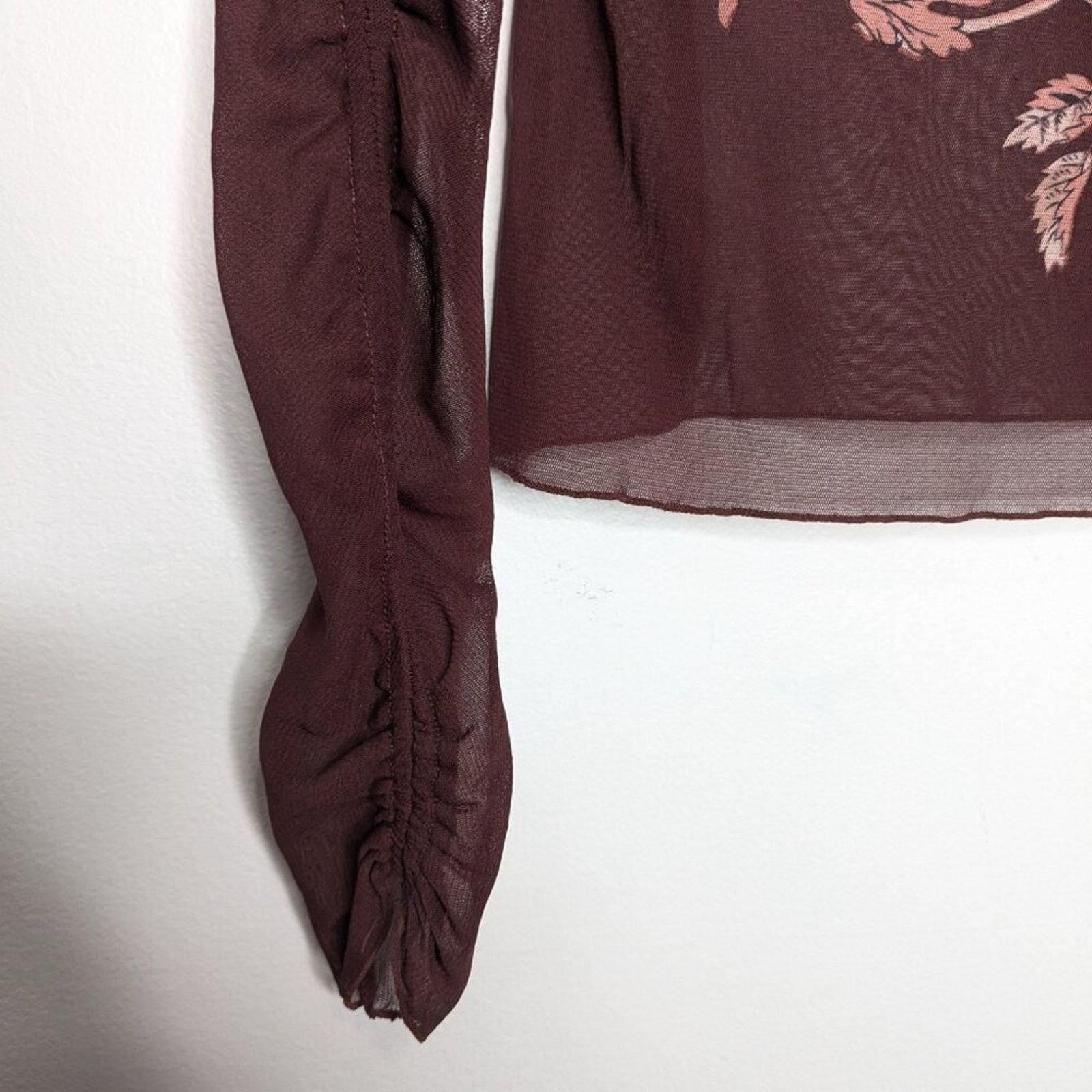 Vintage The Limited Vintage Sheer Mesh Long Sleeve Floral Print Top Size XS / US 0-2 / IT 36-38 - 9 Thumbnail