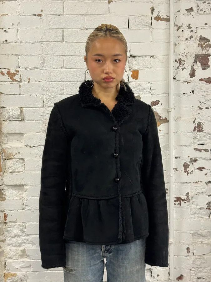 Yves Saint Laurent AW2006 Yves Saint Laurent Black Shearling Buttoned Jacket Size M / US 6-8 / IT 42-44 - 2 Thumbnail