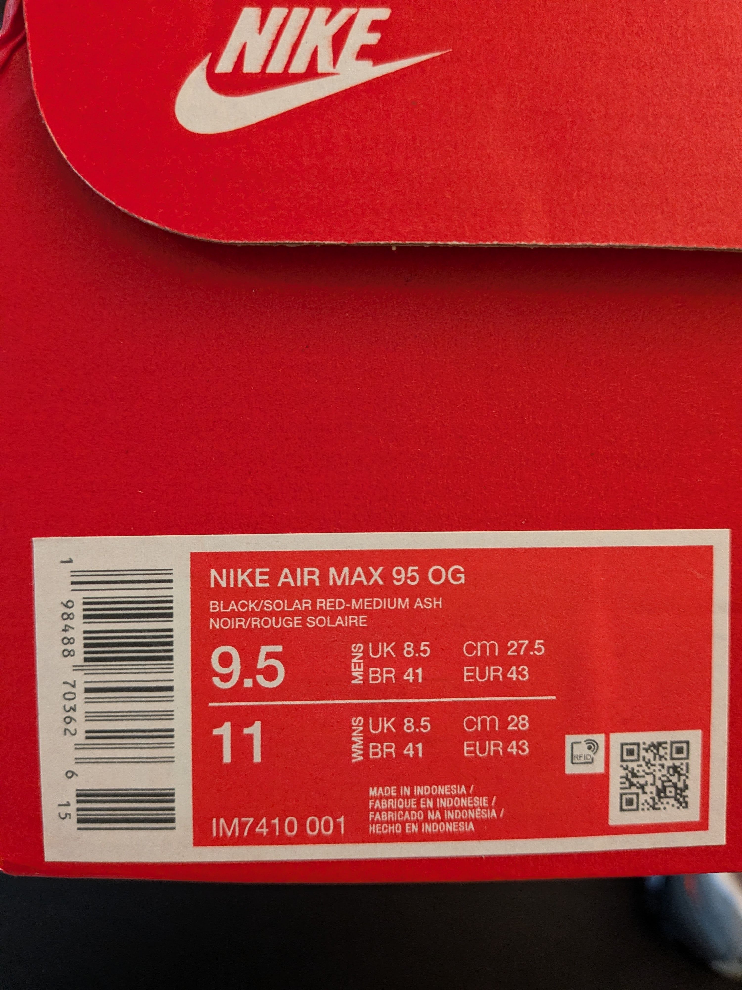 Nike Nike Air Max 95 Solar Red 2025 Size US 9.5 / EU 42-43 - 6 Thumbnail