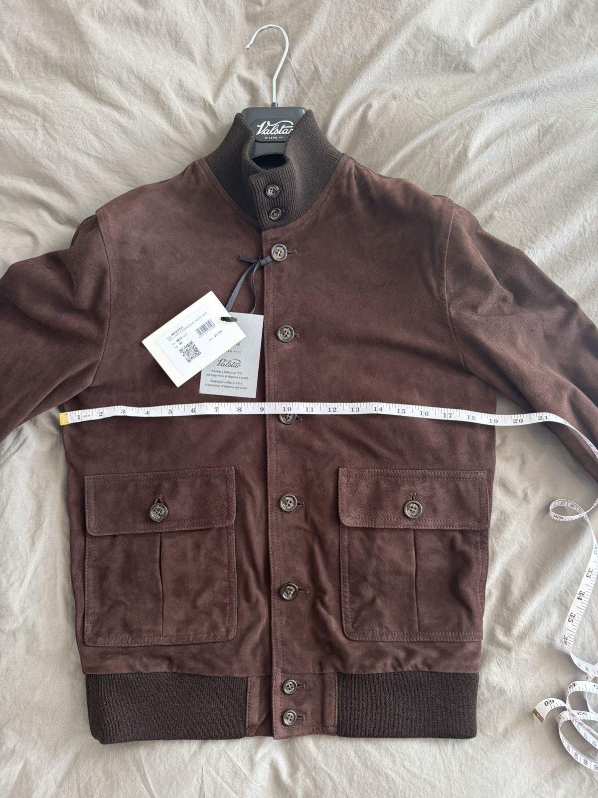 Valstar NWT Lined Valstarino Bomber Jacket in Suede Leather - Caffe Size US S / EU 44-46 / 1 - 2 Thumbnail