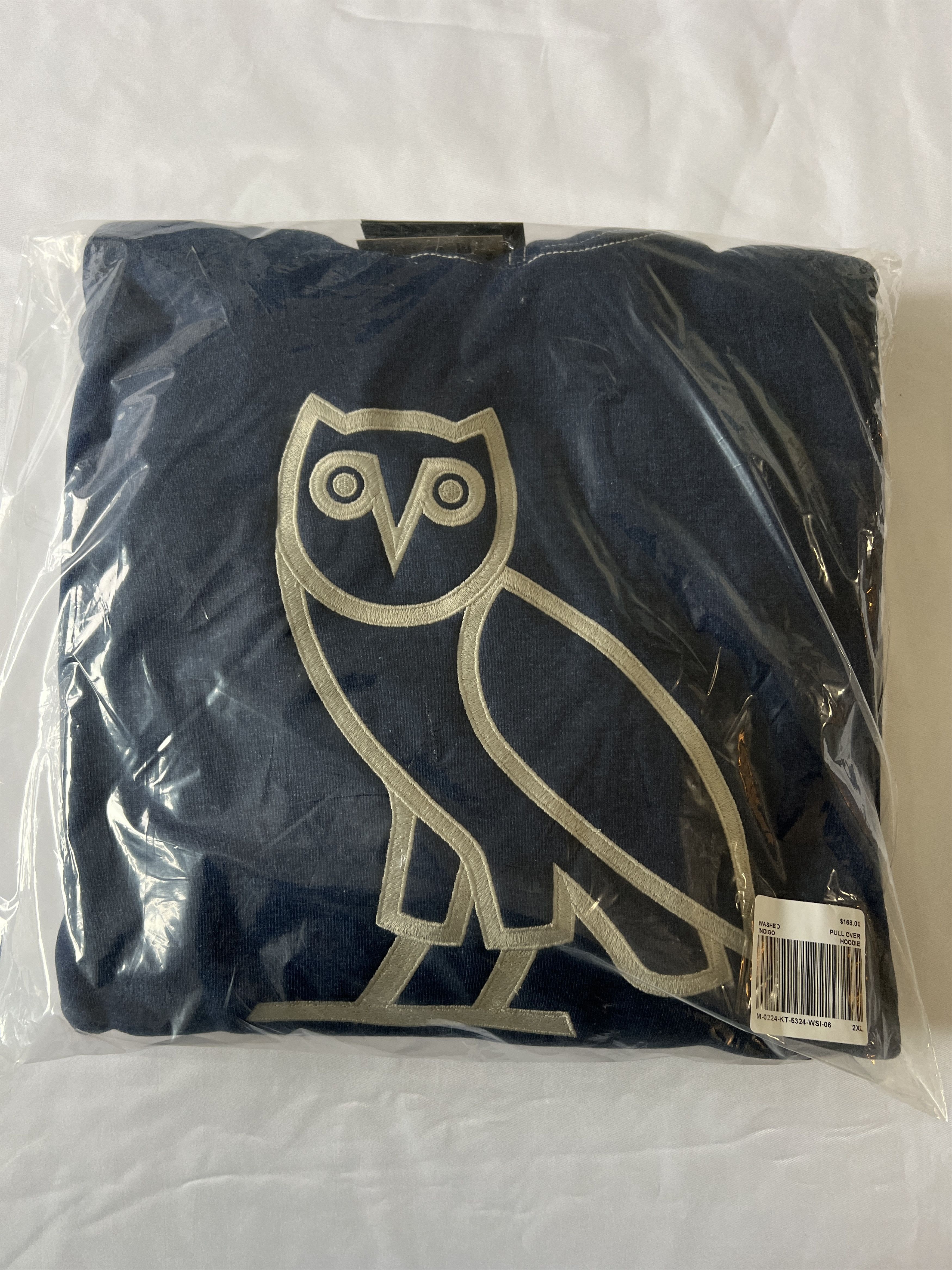 Drake OVO WASHED INDIGO-DYED DENIM OG OWL HOODIE Size US XXL / EU 58 / 5 - 2 Thumbnail