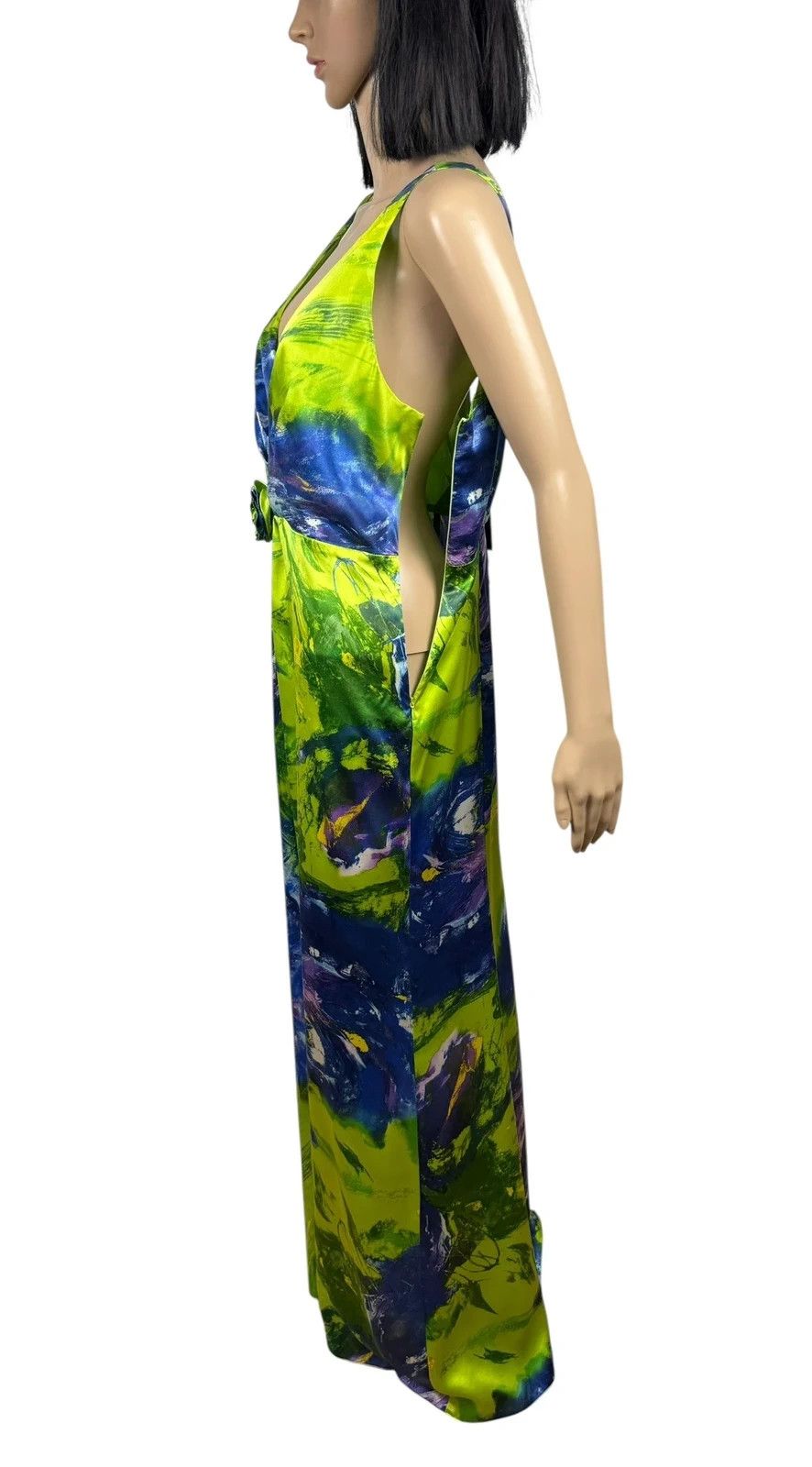 Other Renato Nucci Long Silk Dress Printed Draped size 42 Size L / US 10 / IT 46 - 9 Thumbnail