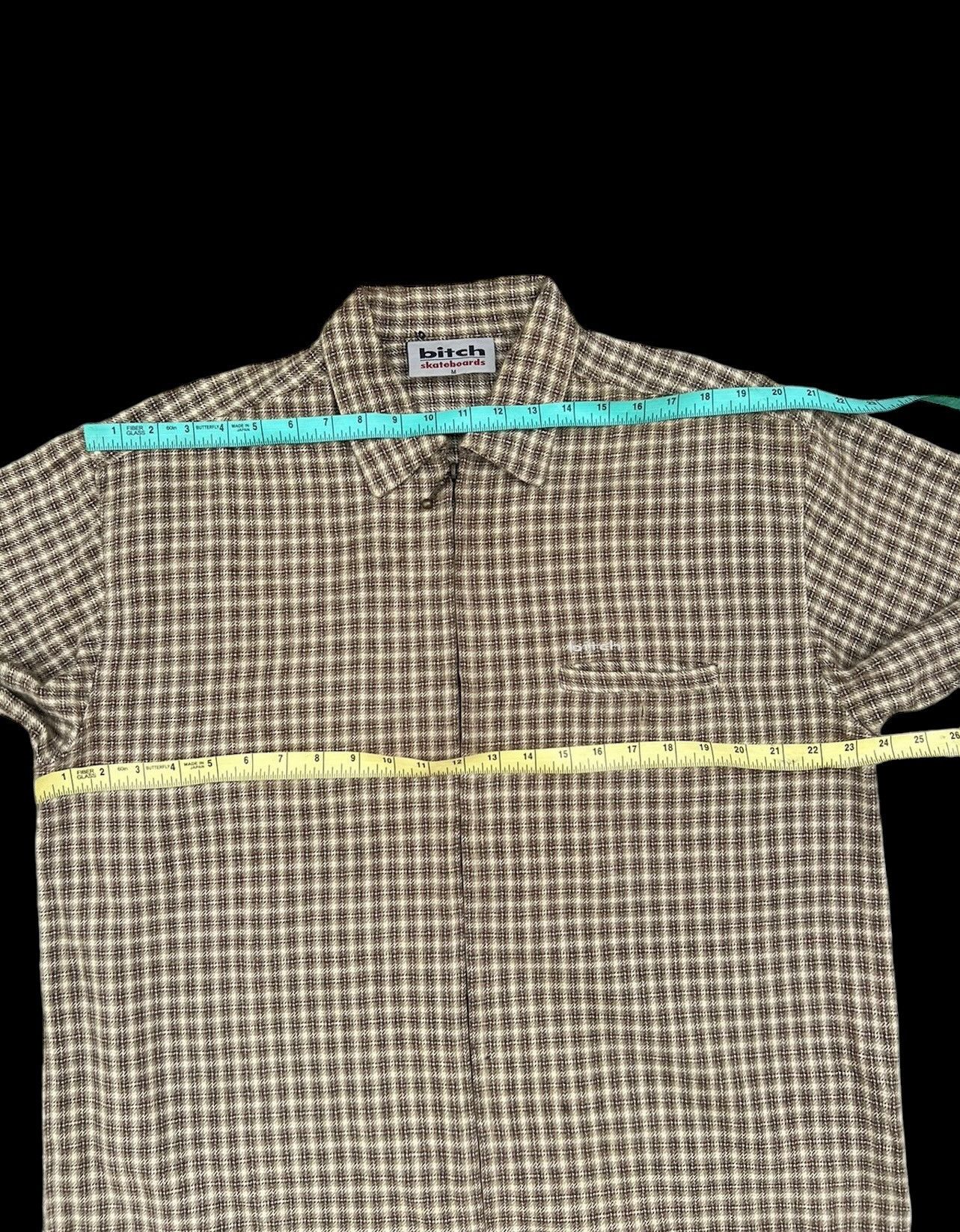 Girl Skateboards × Vintage Vintage 90s Bitch Skateboards Checkered Flannel Jacket Shirt Size US M / EU 48-50 / 2 - 3 Thumbnail