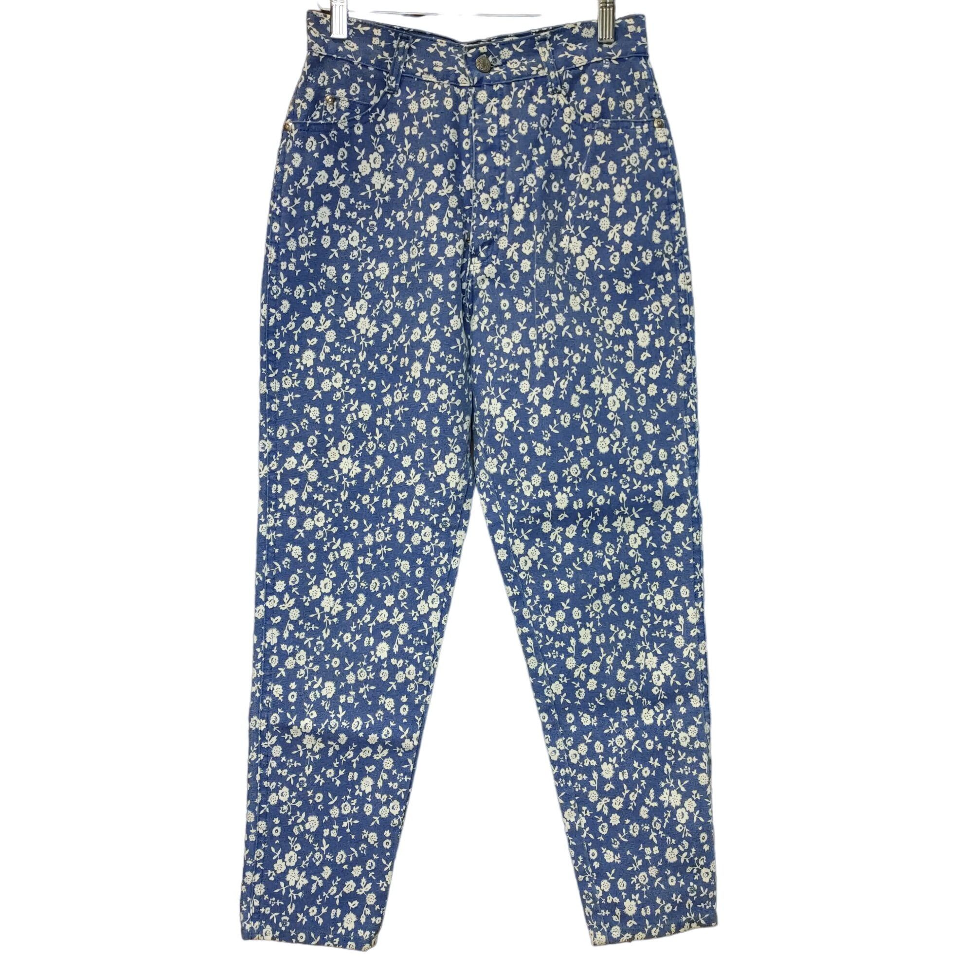 Other Petite Sophisticate Women's Blue/White Floral Pattern Croppe Size 30" / US 8 / IT 44 - 1 Thumbnail
