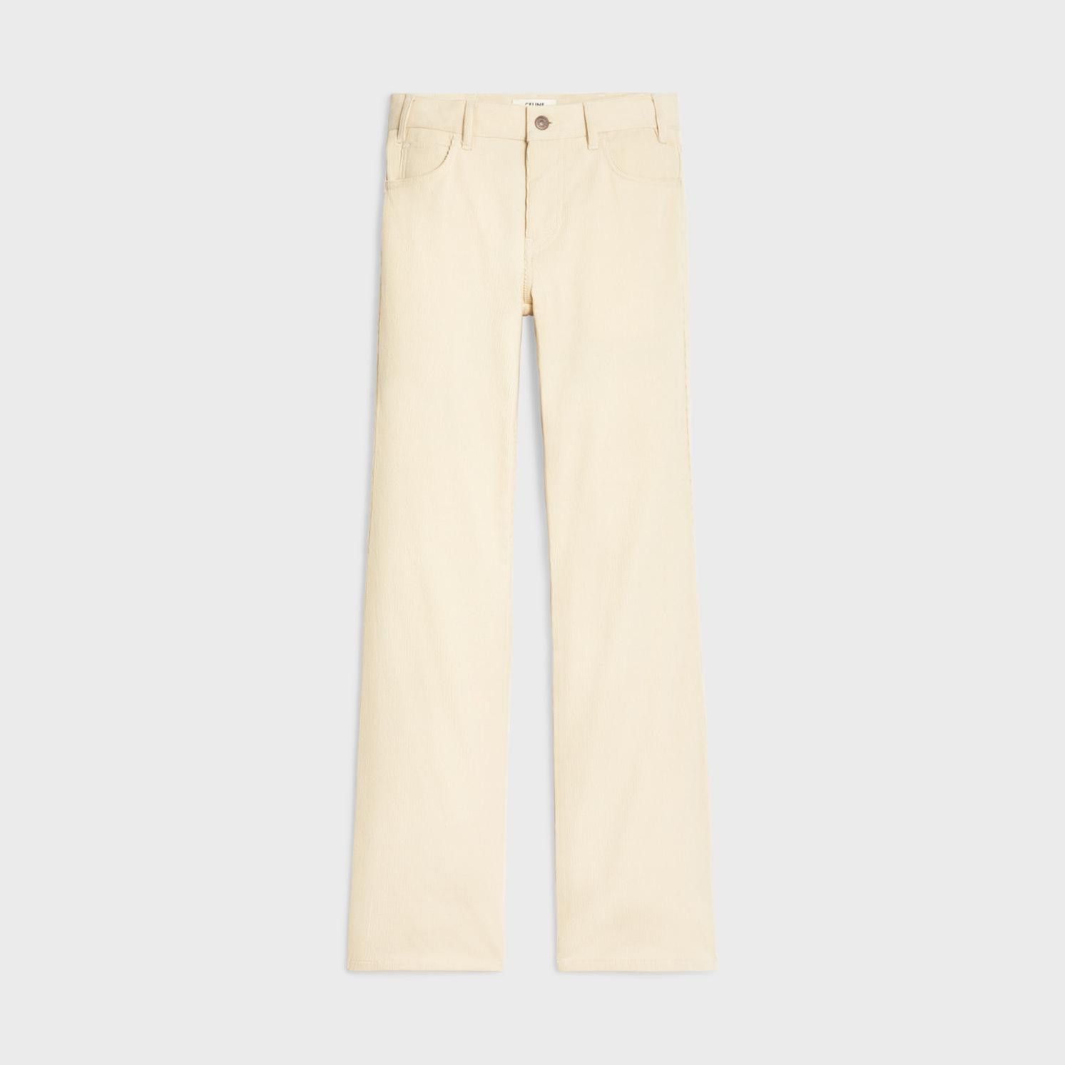 Celine o1w1db10125 2N988847V Corduroy Jane Flared Jeans in Ivory Size 25" / US 0 / IT 36 - 1 Thumbnail