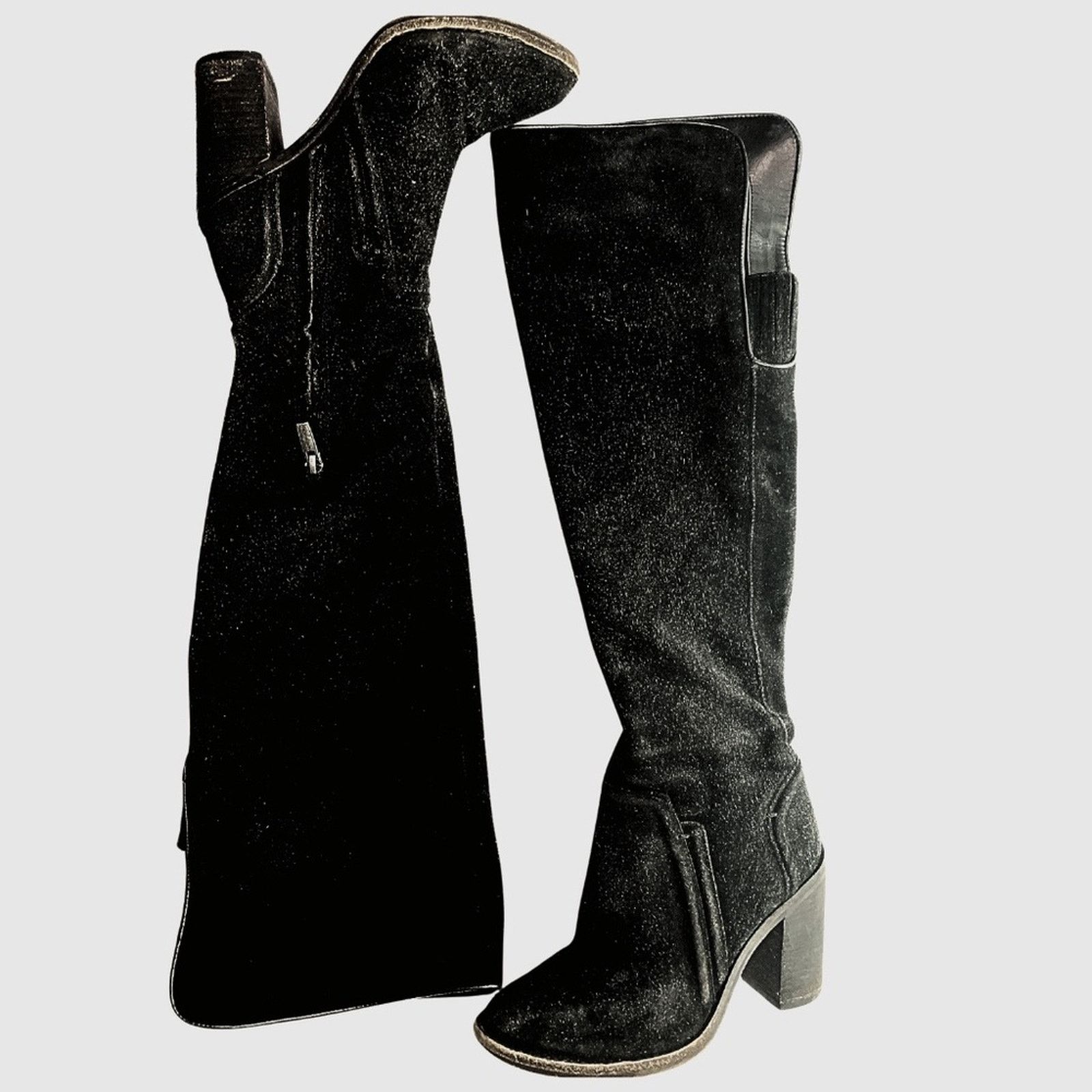 Vince Camuto Vince Camuto Melaya Black Suede Over The Knee Heeled Boots Size US 6 / IT 36 - 1 Thumbnail