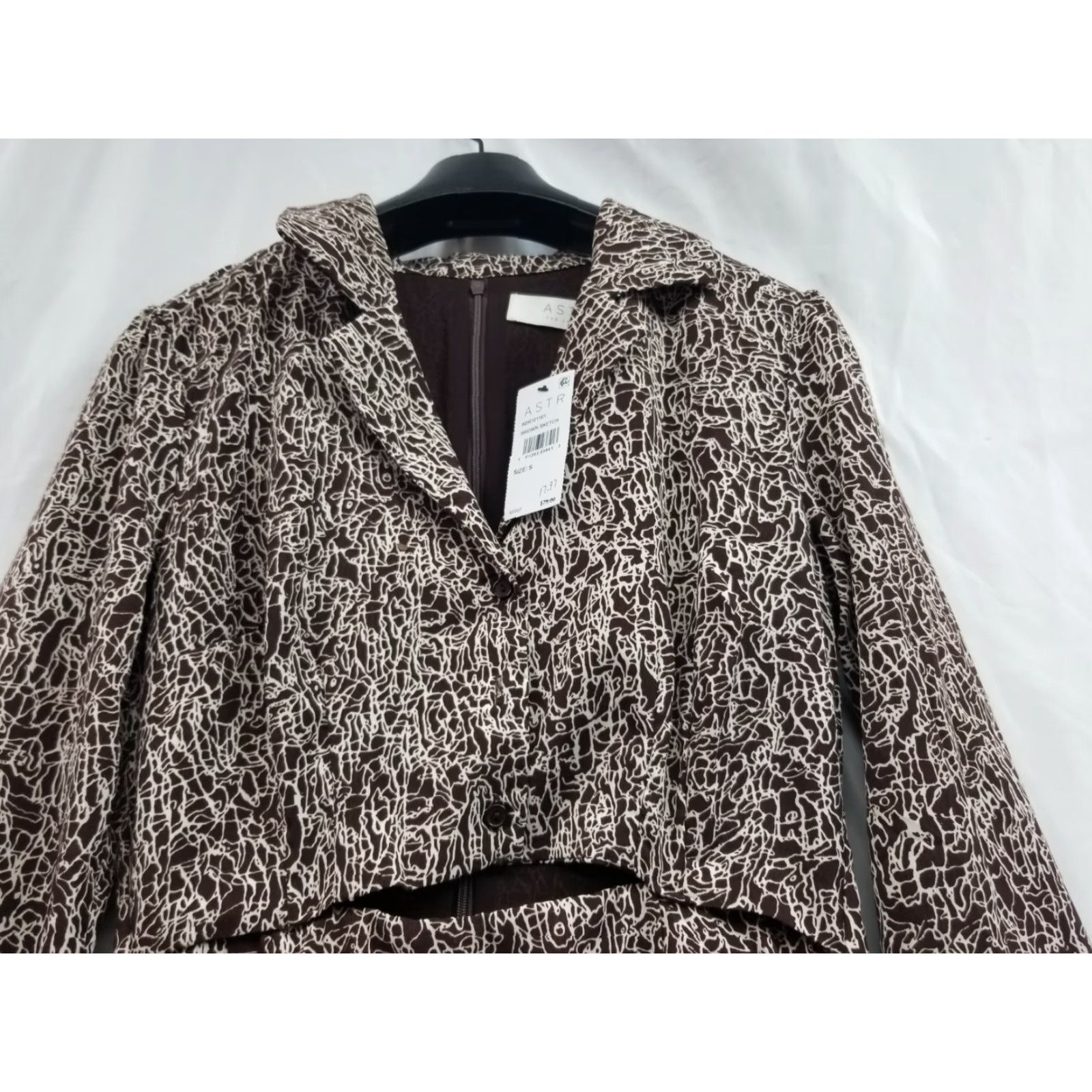 Vintage ASTR Womens Brown Snakeskin Print Long Sleeve Shift Dress Size S NWT Size S / US 4 / IT 40 - 4 Thumbnail