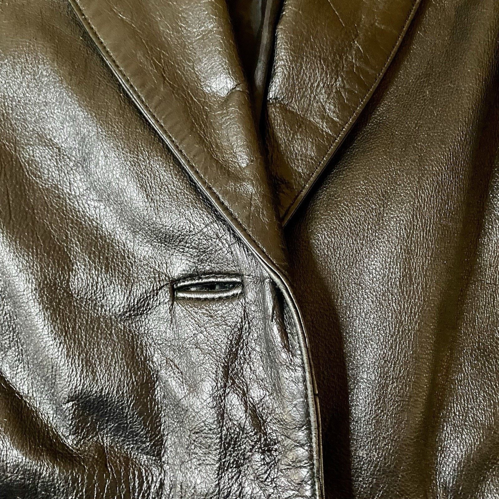 & Other Stories Vintage Women’s M Leather Trench Coat Jacket Long Black Size M / US 6-8 / IT 42-44 - 9 Thumbnail