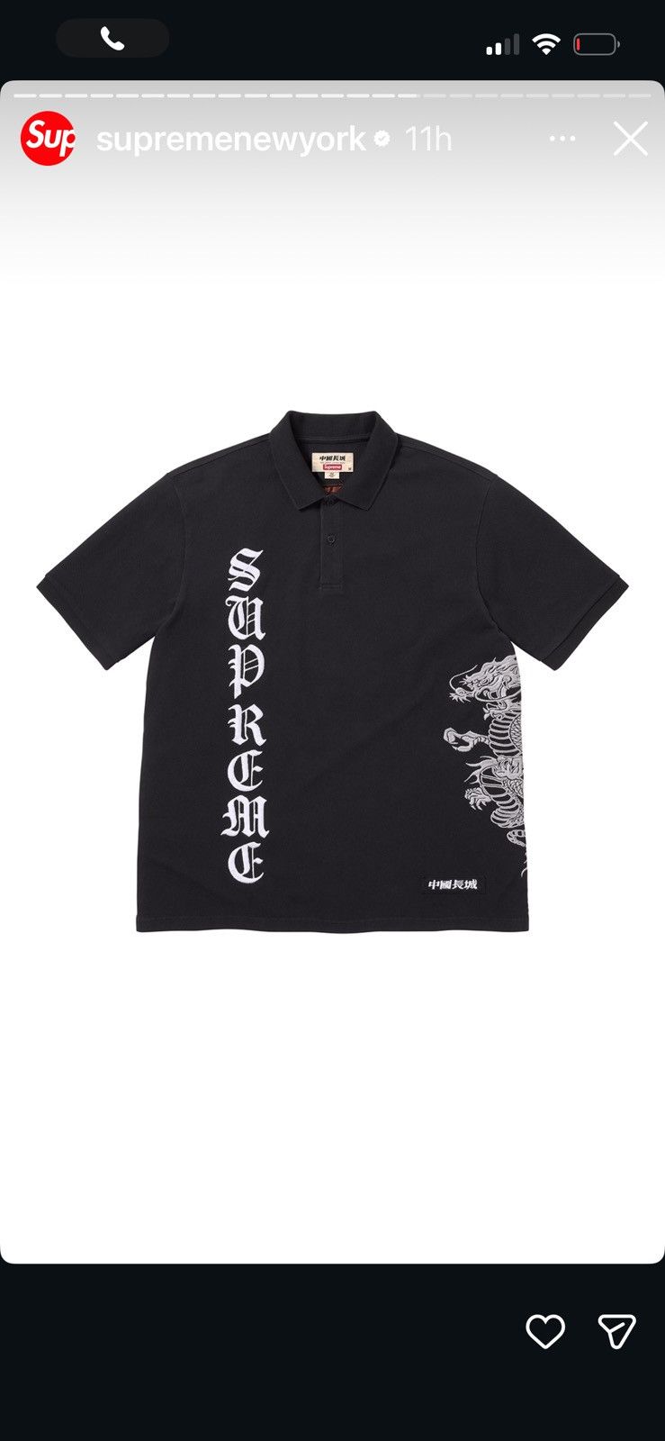 Supreme®/The Great China Wall Dragon Polo