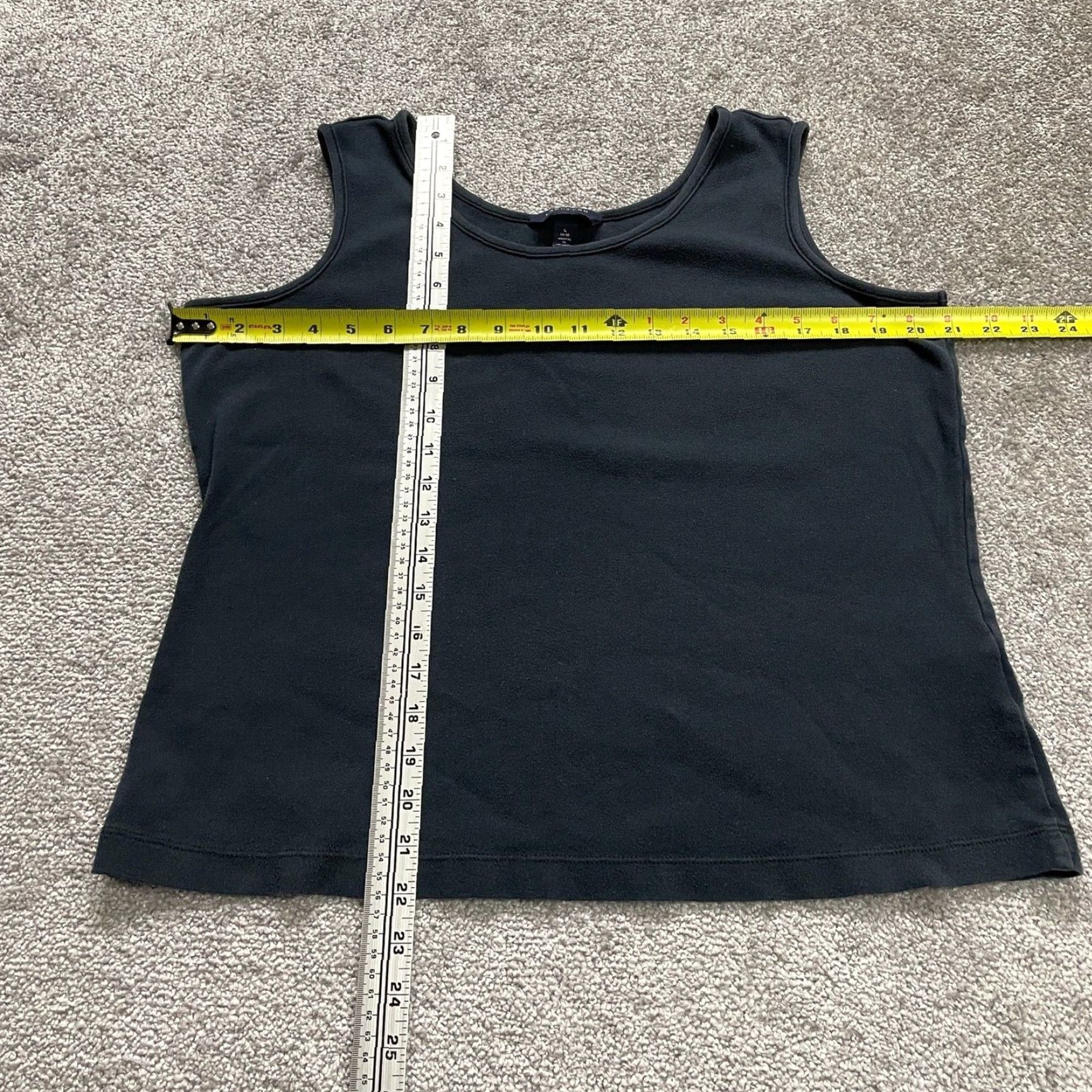 Lands' End Lands' End Basic Tank Top Womens Large Black Solid Sleeveless Round Neck Casual Size L / US 10 / IT 46 - 7 Thumbnail
