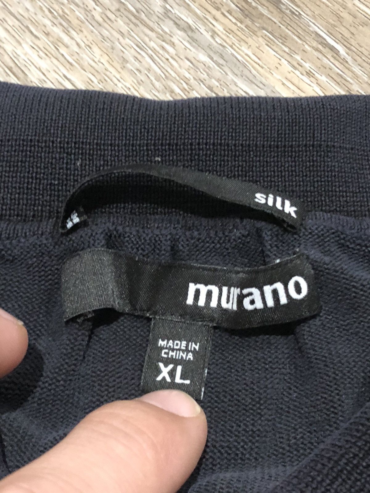 Murano Murano Sweater Mens XL Black Silk Long Sleeve Polo Knit Size US XL / EU 56 / 4 - 6 Thumbnail