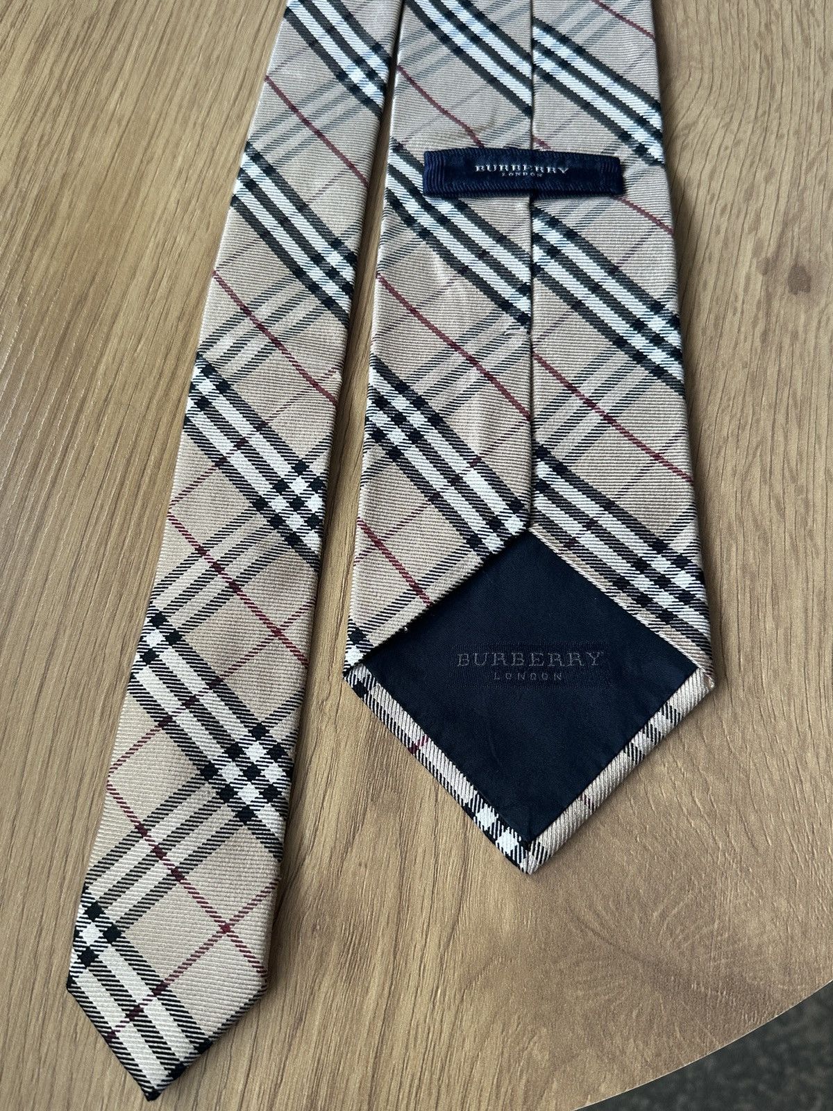 Burberry BURBERRY Classic Nova Check Luxury Silk Blend Tie Beige Size ONE SIZE - 5 Thumbnail