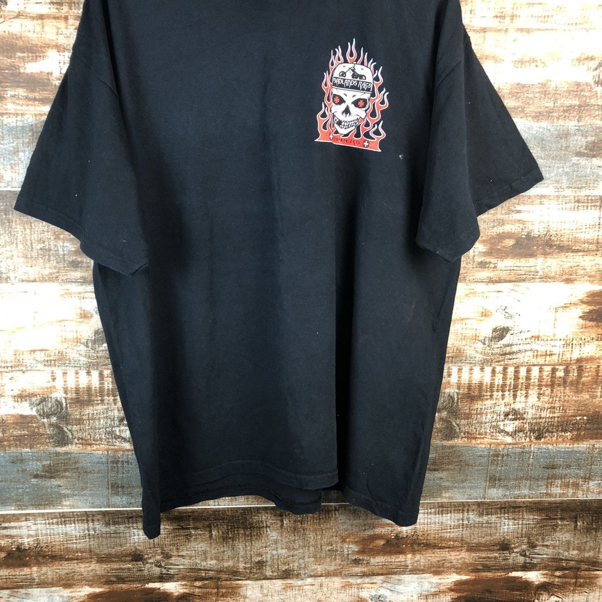 Vintage Badlands skull Dark Blue T-Shirt #A2594 Size US XL / EU 56 / 4 - 7 Thumbnail
