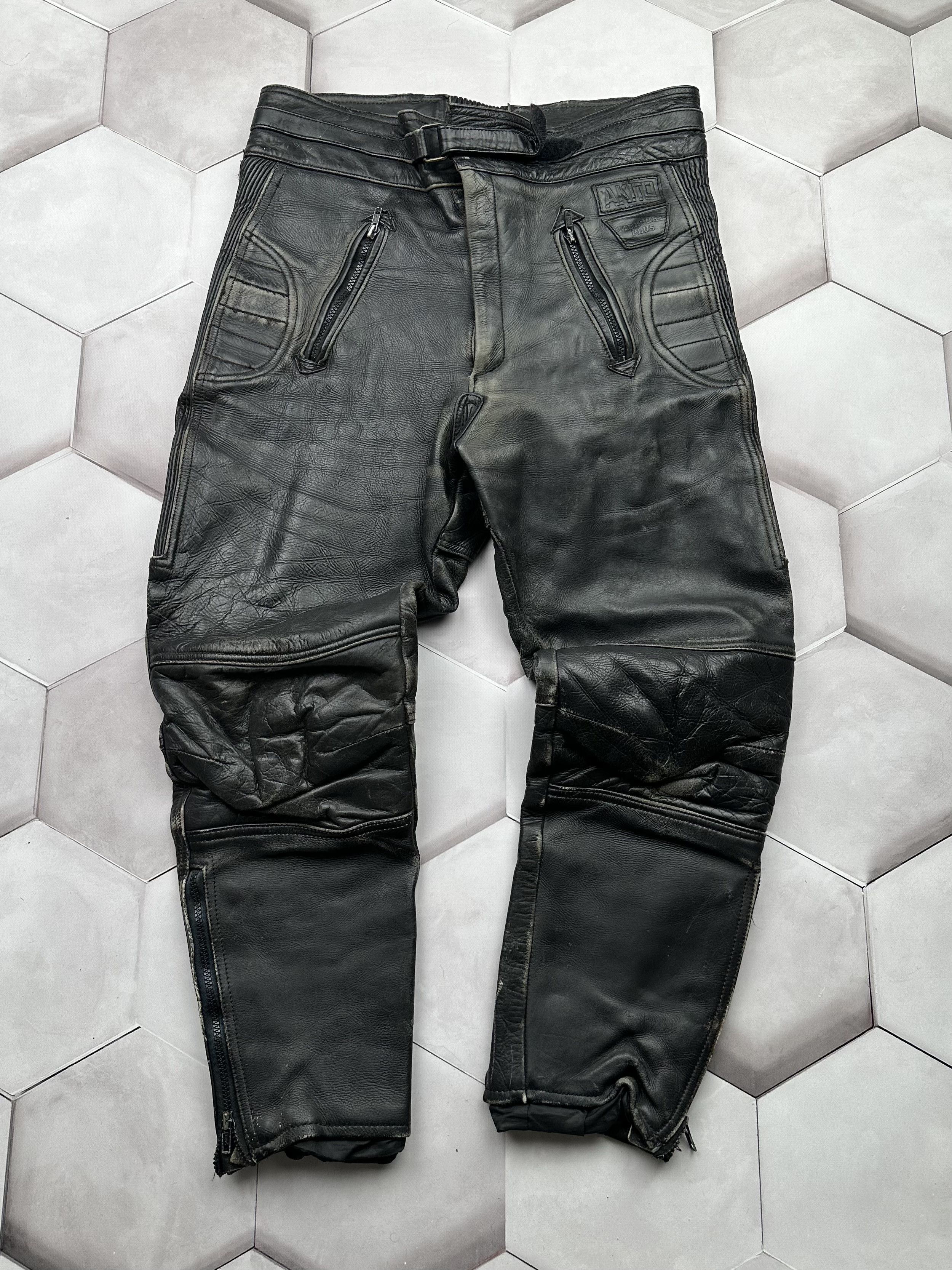 image of Genuine Leather x Moto Vintage Moto Leather Pants in Black, Men's (Size 30)