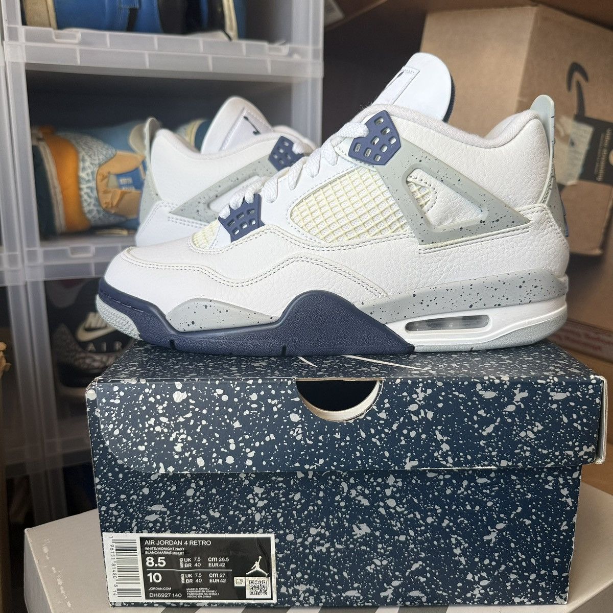 Nike Jordan 4 Retro Midnight Navy Size US 8.5 / EU 41-42 - 2 Thumbnail