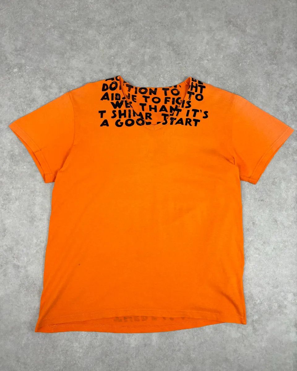 Maison Margiela SS2007 Maison Martin Margiela Poem V Neck Orange T-Shirt Size US M / EU 48-50 / 2 - 1 Thumbnail