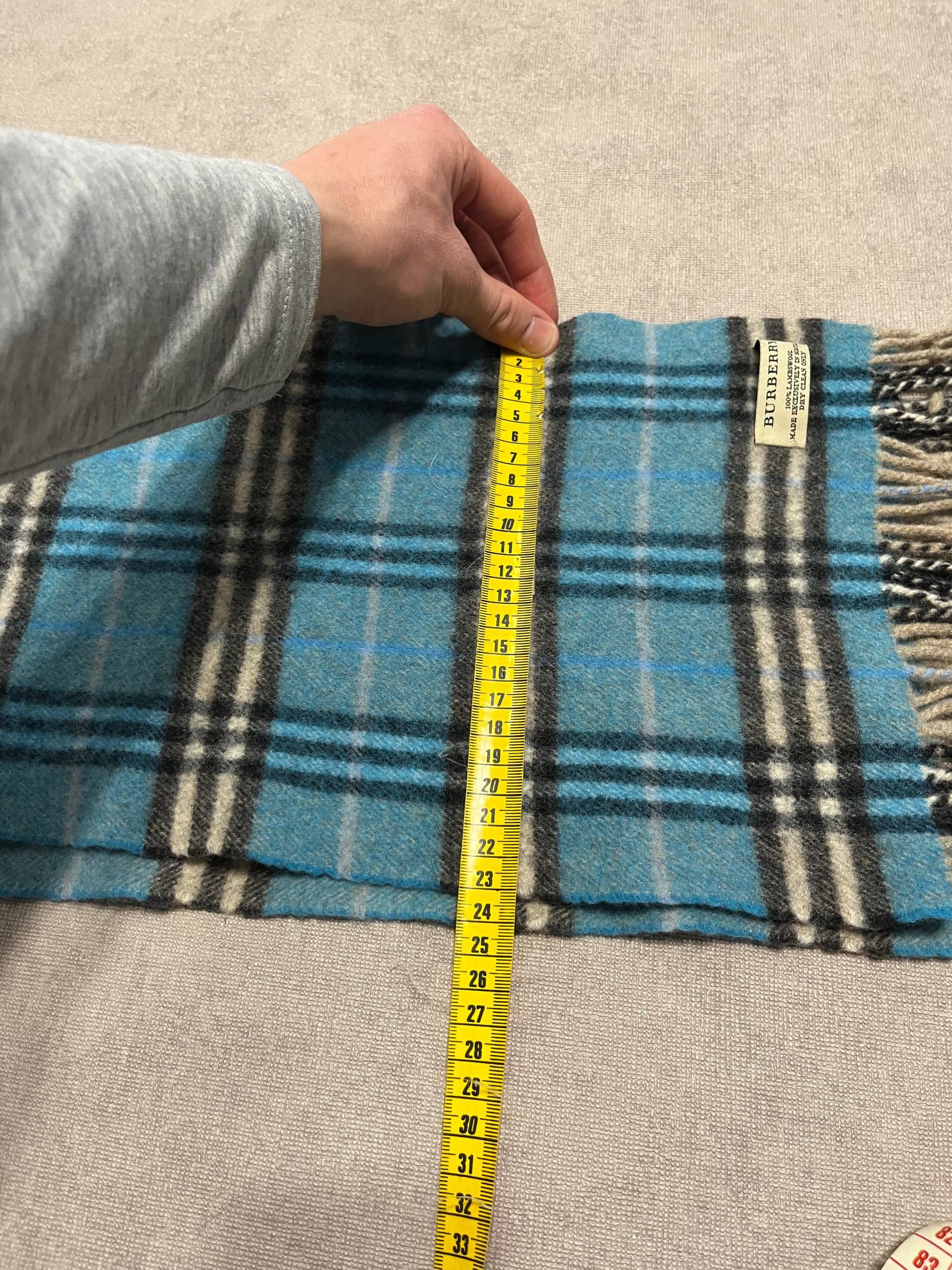 Burberry Burberry Wool Scarf Blue Nova Check 114/23cm 45/9inch Size ONE SIZE - 6 Thumbnail