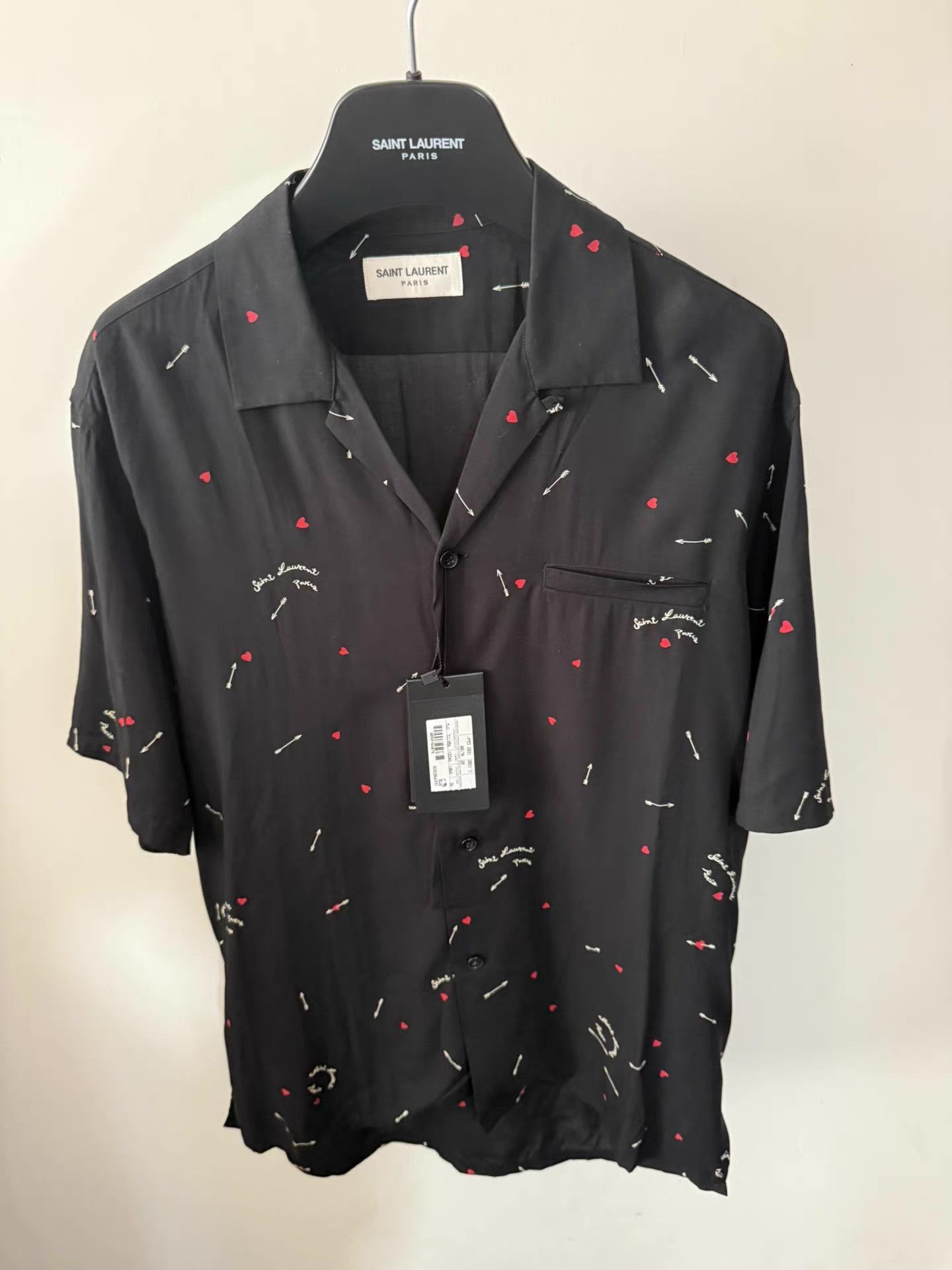 Saint Laurent Paris Saint Laurent Heart Print Shirt Ｑ23 Size US M / EU 48-50 / 2 - 1 Thumbnail