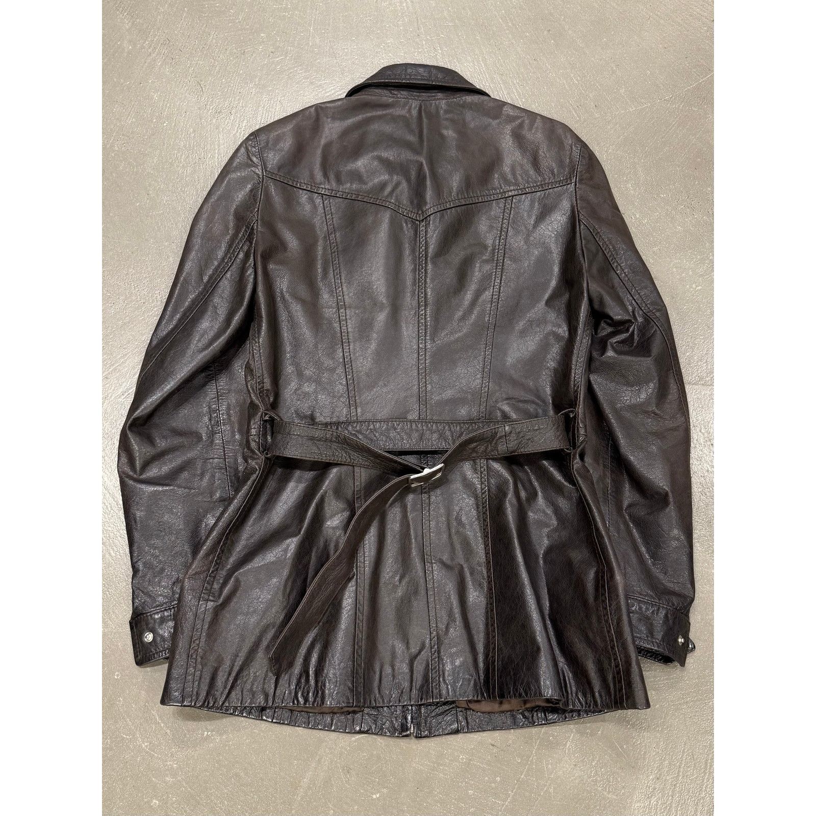 Dolce & Gabbana 1990s Dolce & Gabbana leather belted coat Size M / US 6-8 / IT 42-44 - 2 Thumbnail