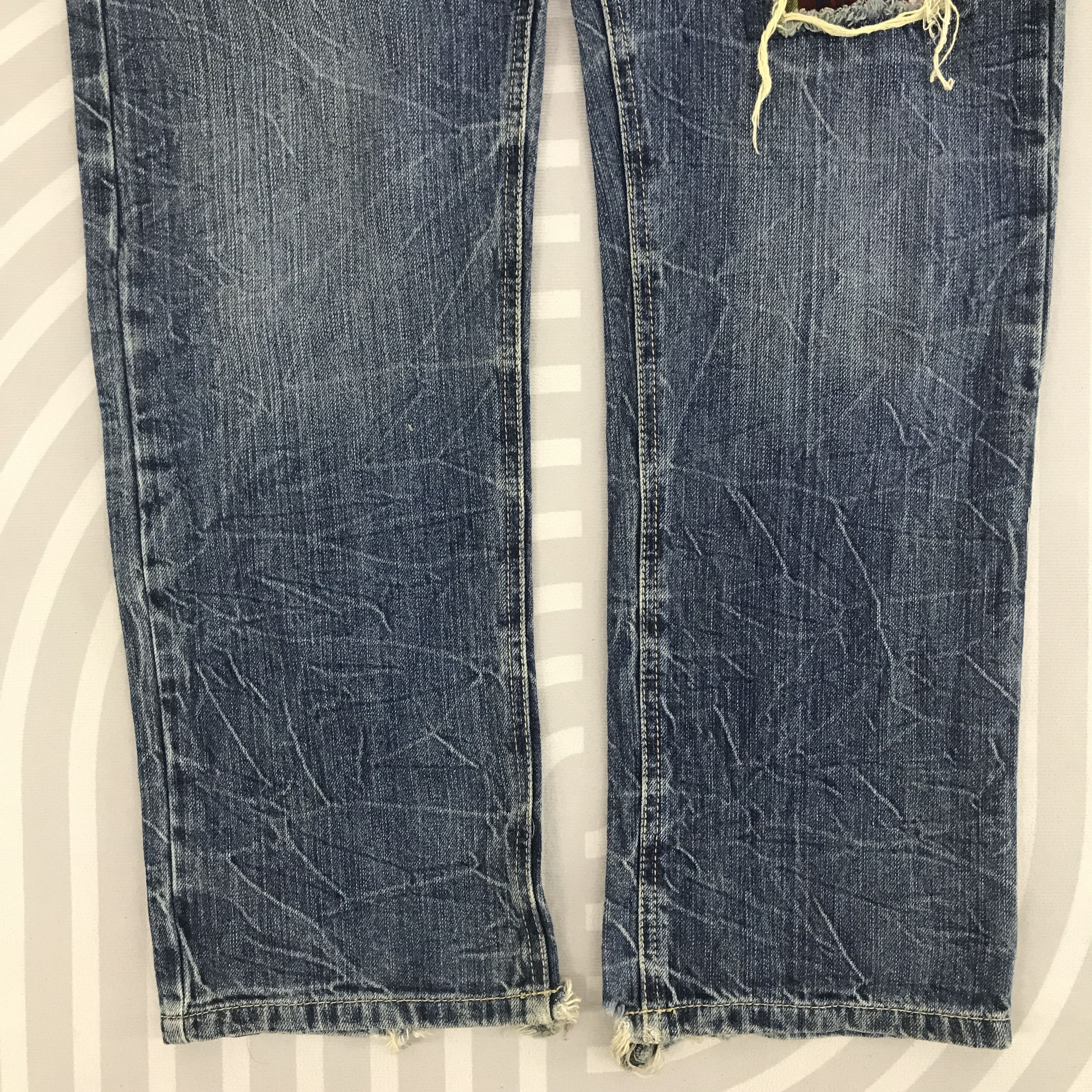 Japanese Brand × Vintage Vtg Double wais Japanese Brand Distressed Denim pants Size US 30 / EU 46 - 3 Thumbnail