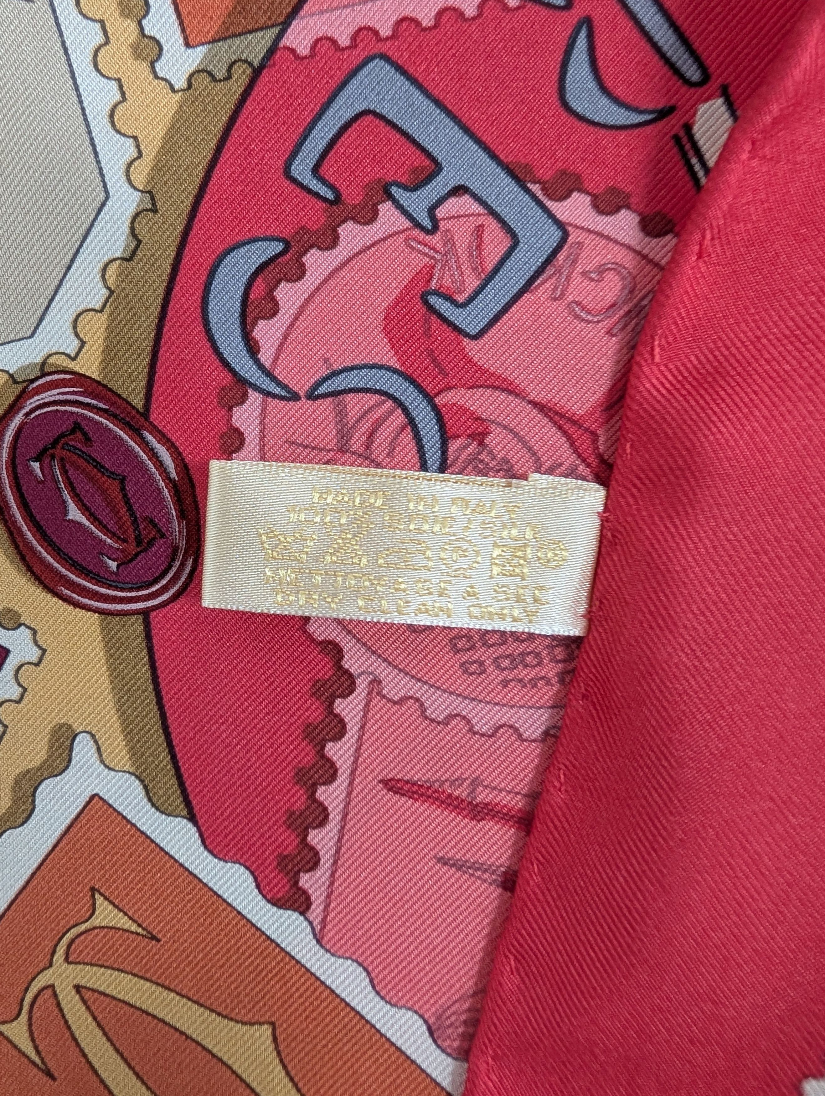 Cartier Stamps And Postal Chops Silk Square Scarf Size ONE SIZE - 7 Thumbnail