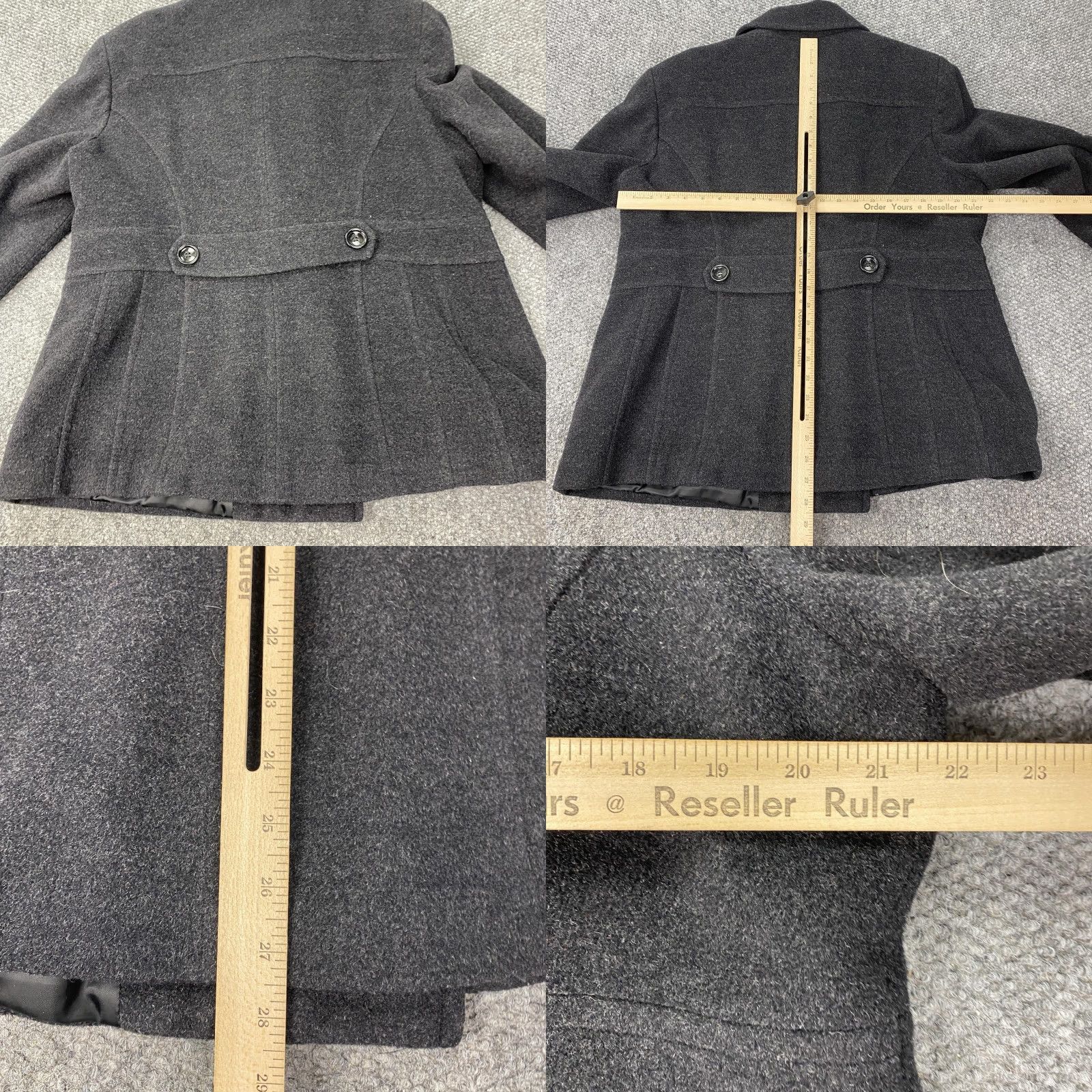 Vintage St. John's Bay Coat Womens XL Gray Wool Cashmere Blend Peacoat Double Breasted Coat Size XL / US 12-14 / IT 48-50 - 8 Thumbnail