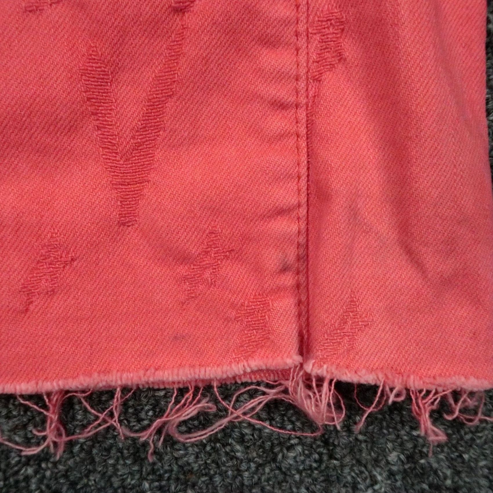Pinko Valabasas Jeans Mens 38x36 Red Pink Raw Frayed Hem Carpenter Wide Leg Jeans Pants Straight Mens Regular 38 Inseam 36 Color Red Pattern Solid Size US 38 / EU 54 - 5 Thumbnail
