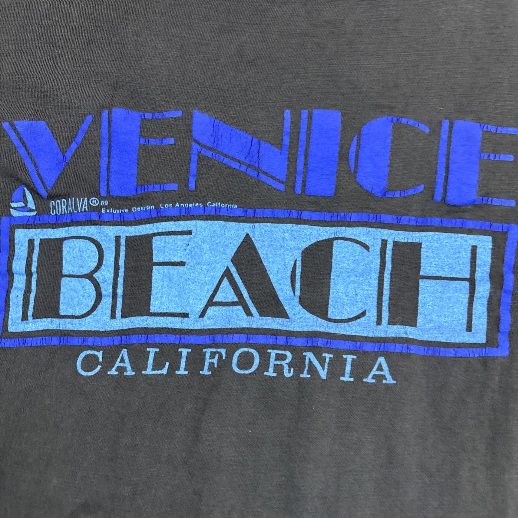 Vintage Unbranded T-Shirt Men’s M Regular Black California Venice Beach Graphic 80’s Stitch Short Sleeve Poster Mens Size US M / EU 48-50 / 2 - 2 Thumbnail