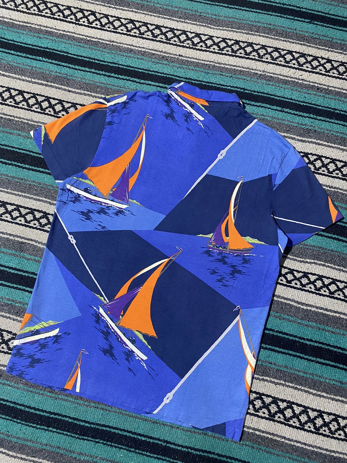 Polo Ralph Lauren Vintage Polo Ralph Lauren Sailing Printed Polo Shirt Size US M / EU 48-50 / 2 - 6 Thumbnail
