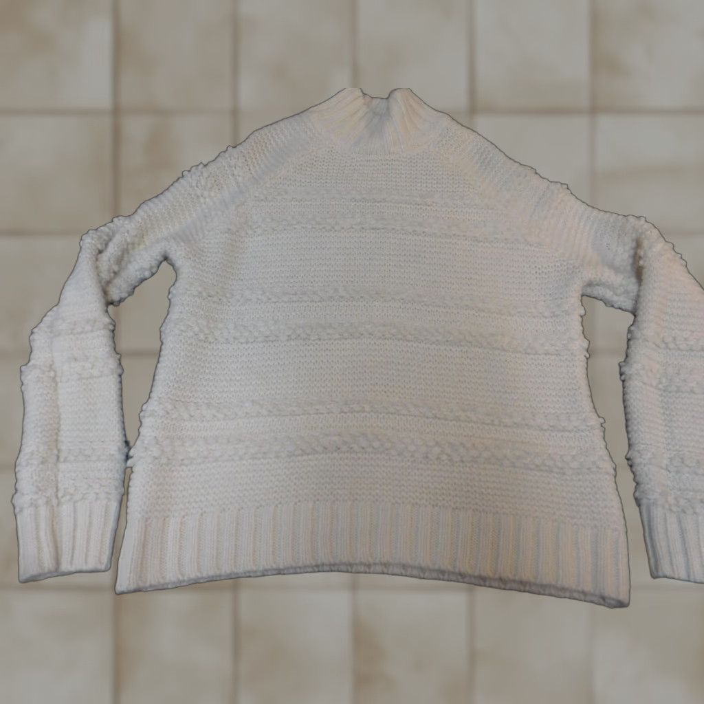 Vintage Philosophy Sweater L Beige Pullover Long Sleeve Turtleneck Knit Cotton Embroidered Classic Women NM Size L / US 10 / IT 46 - 1 Thumbnail