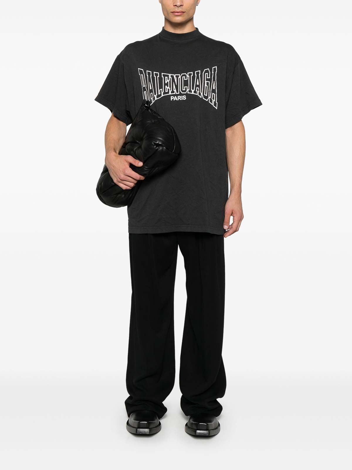 Balenciaga o1w1db11225 Boxing T-Shirt Oversize Fit in Black Size US M / EU 48-50 / 2 - 2 Thumbnail