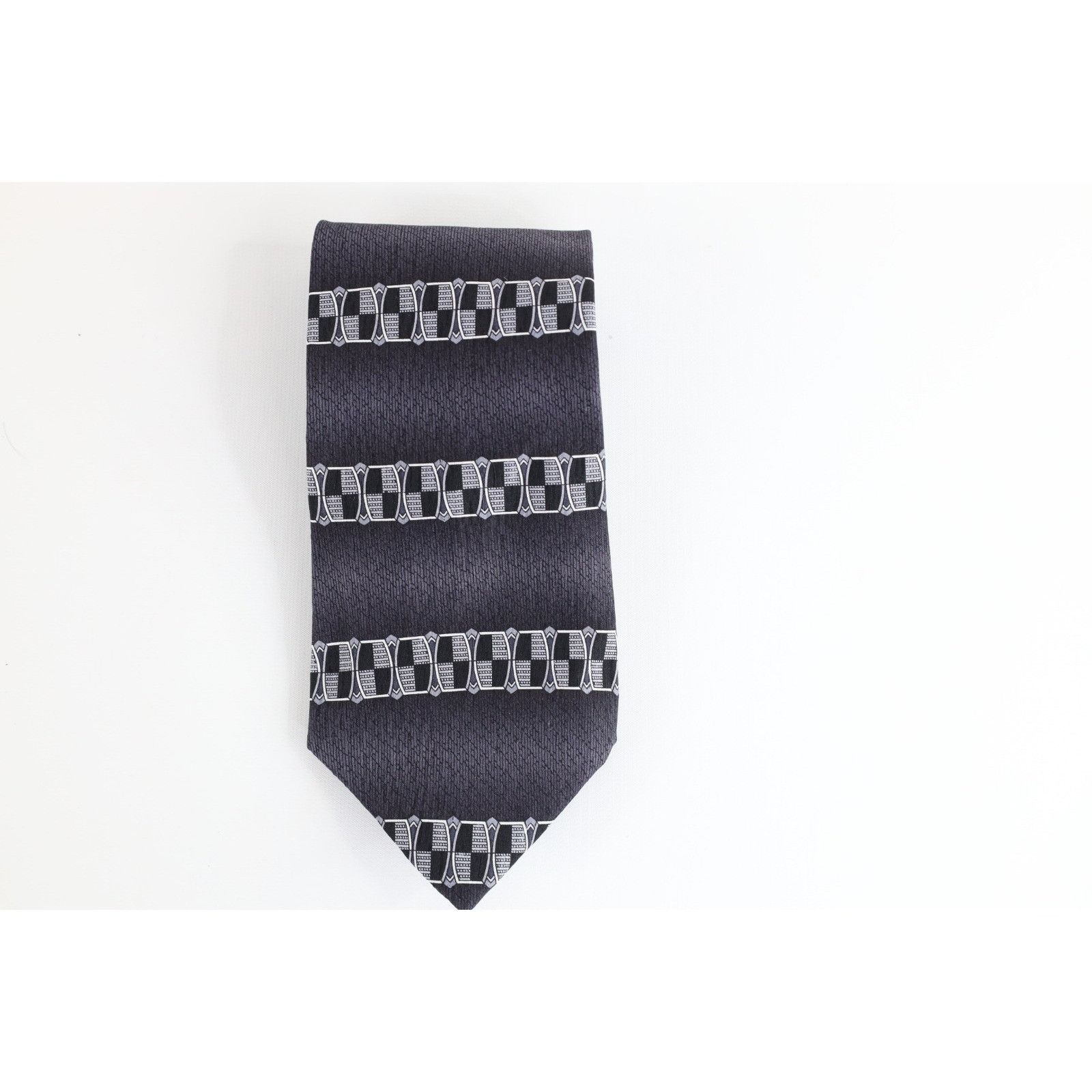 Vintage Vintage 90s Streetwear Geometric Crest Neck Tie Wedding Size ONE SIZE - 1 Thumbnail