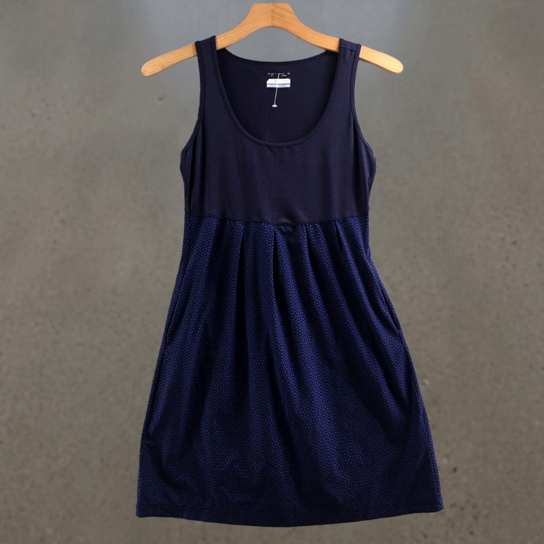 Vintage Columbia Dress Womens M Navy Omni-Shade Sleeveless Pocketed Polka Dot Skirt Dress Size 32" / US 10 / IT 46 - 1 Thumbnail