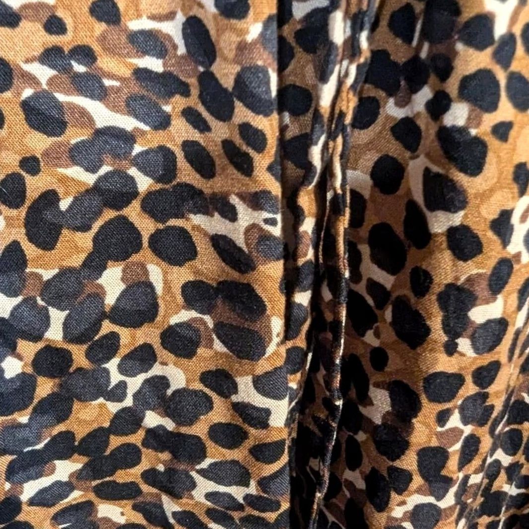 Old Navy Old Navy Leopard Print Ruffle V-Neck Flutter Sleeve Tiered Dress Sz L Mobwife Size L / US 10 / IT 46 - 2 Thumbnail