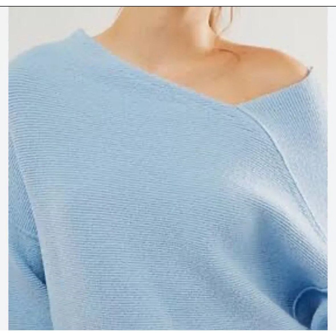 Free People New free people Sz small s ottoman off shoulder sweater blue Size S / US 4 / IT 40 - 3 Thumbnail