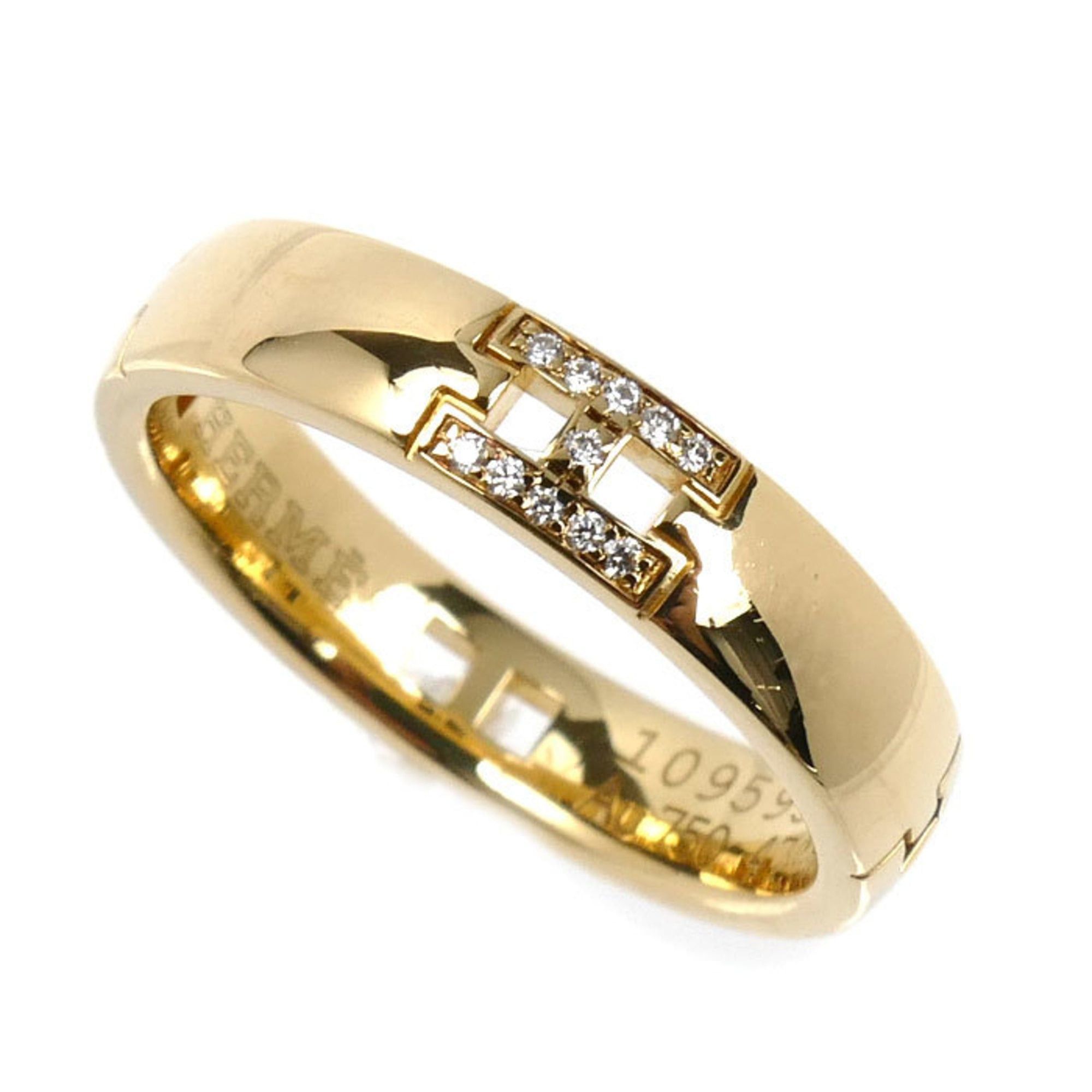 Hermes HERMES 18KYG Yellow Gold Hercules Wedding Ring with Diamonds, 47mm, 3.5g, Women's Size ONE SIZE - 1 Thumbnail