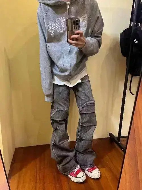 Japanese Brand × Jean Street grunge hip hop washed heavy jeans Size US 32 / EU 48 - 3 Thumbnail