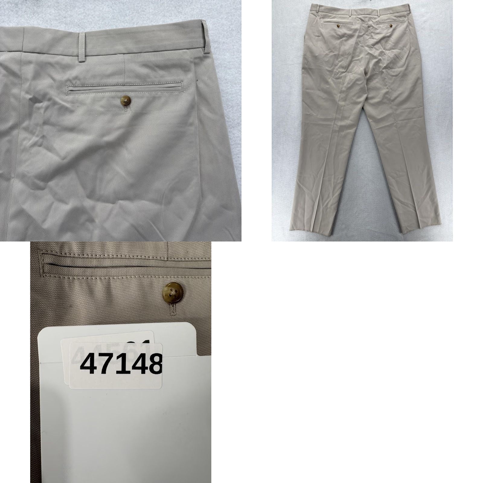 Cutter & Buck Cutter & Buck CB DryTec Luxe Dress Pants Mens 46 Beige Herringbone Big & Tall Dress Pants Casual Business Size US 30 / EU 46 - 9 Thumbnail