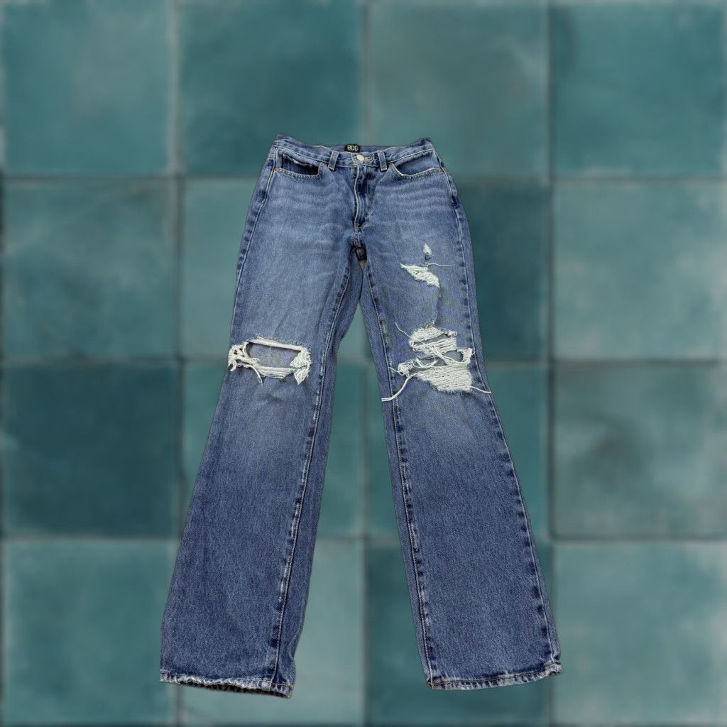 Bdg BDG Urban Outfitters Jeans Womens 27x30 Blue Bootcut Distressed Ripped Denim Size 27" / US 4 / IT 40 - 1 Thumbnail
