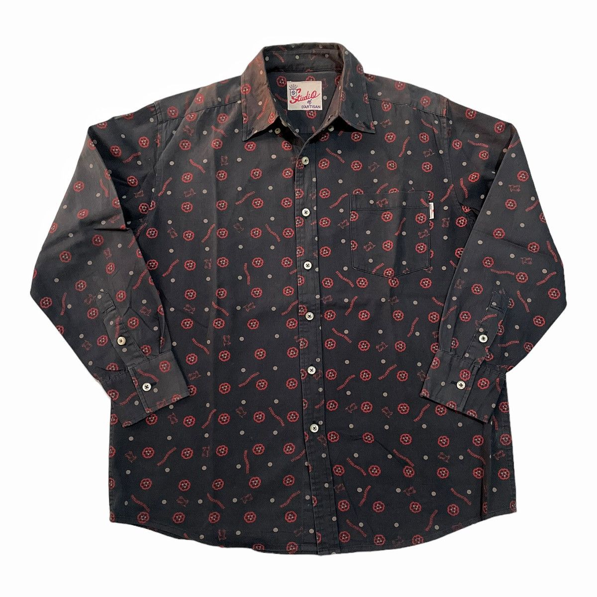 Studio d'Artisan Monogram Logo Work Shirt Sun Faded