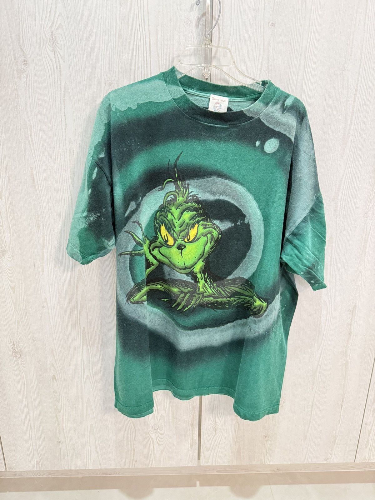 Vintage The Grinch T Shirt 1990's Dr. Suess All Over Print Green Tie Size US XL / EU 56 / 4 - 1 Thumbnail